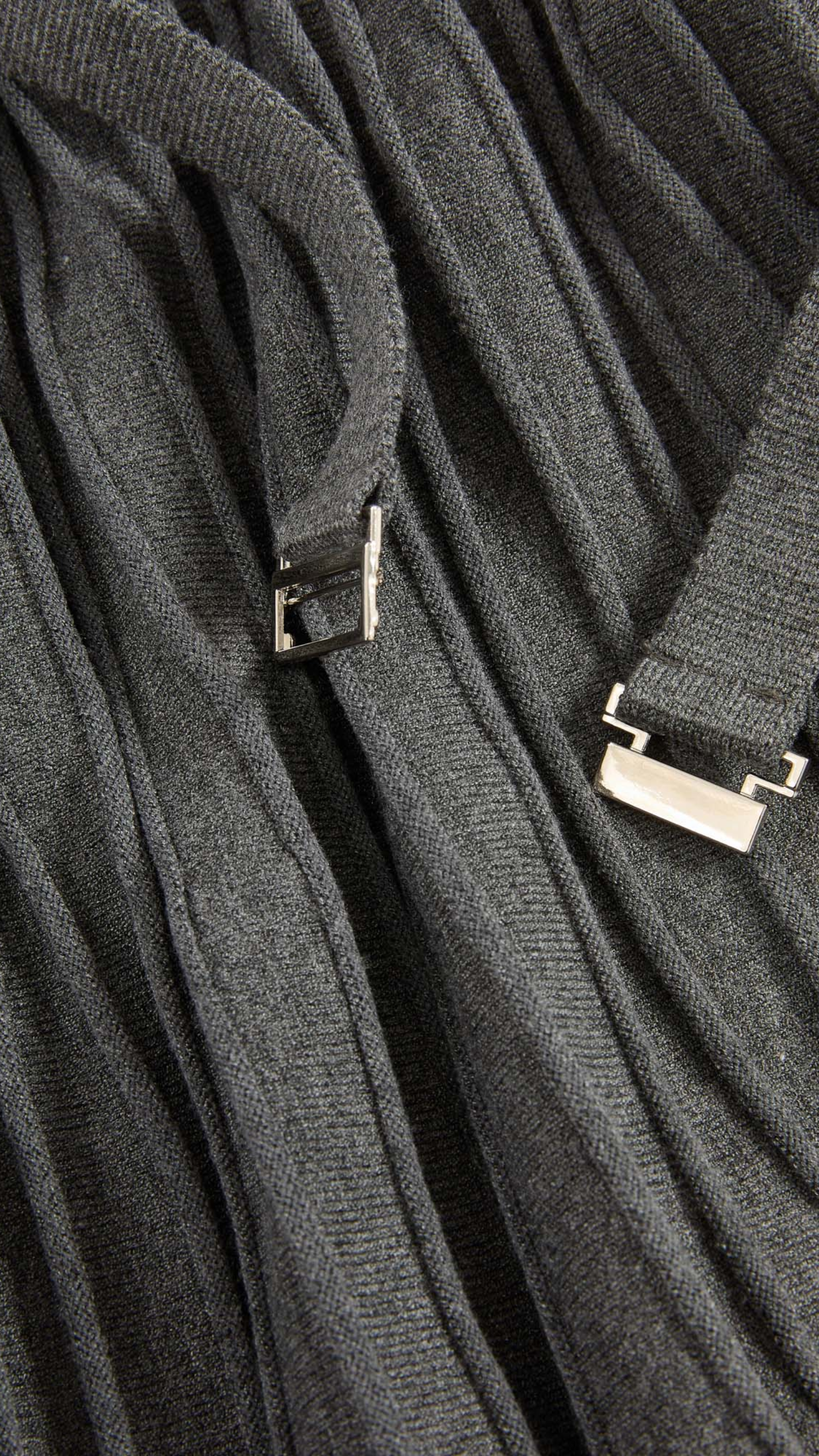 Veronica Beard Elthea Belted A-line Midi Dress in Charcoal Heather Grey