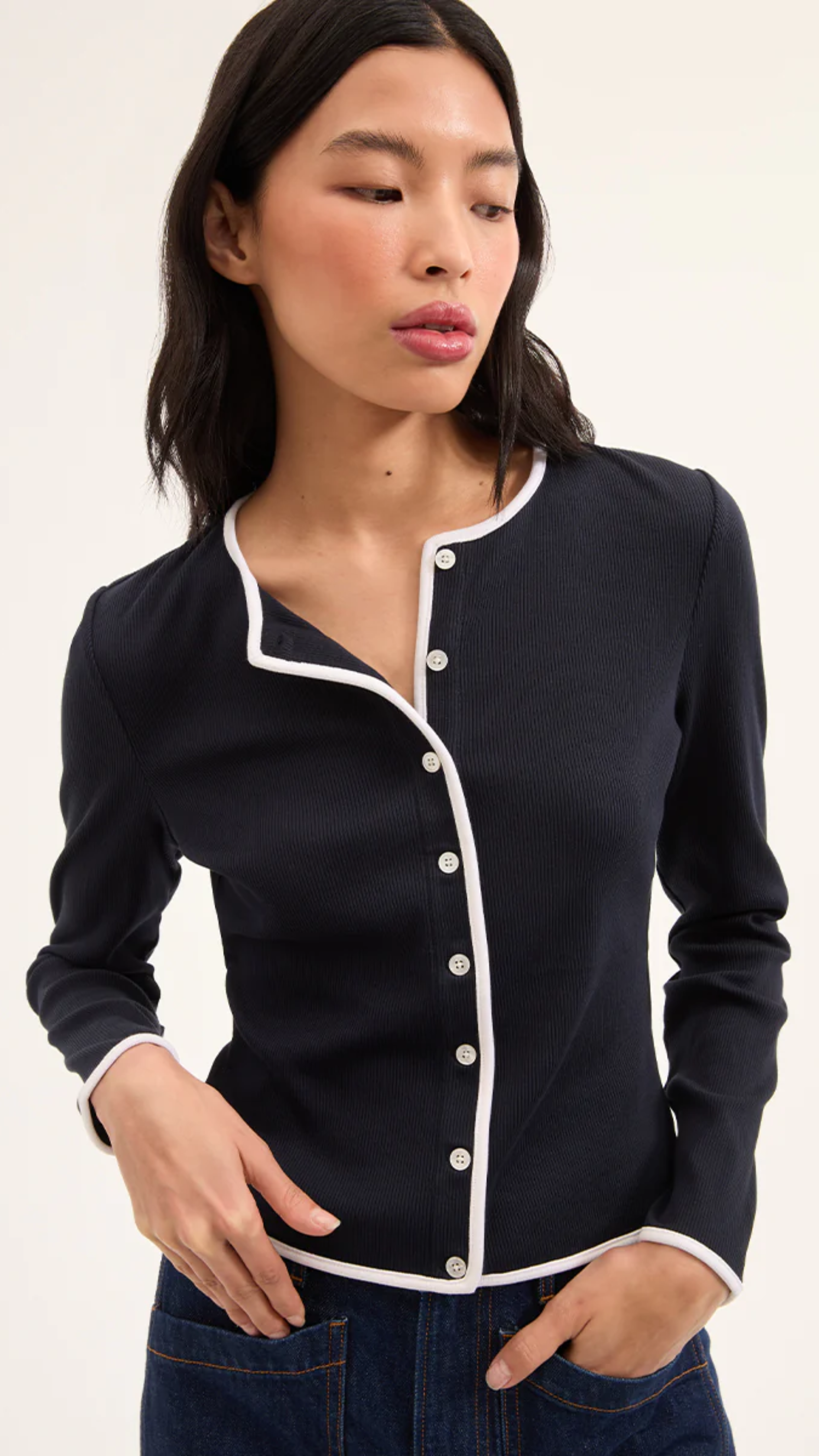 Veronica Beard Wilmer Cardigan in Navy