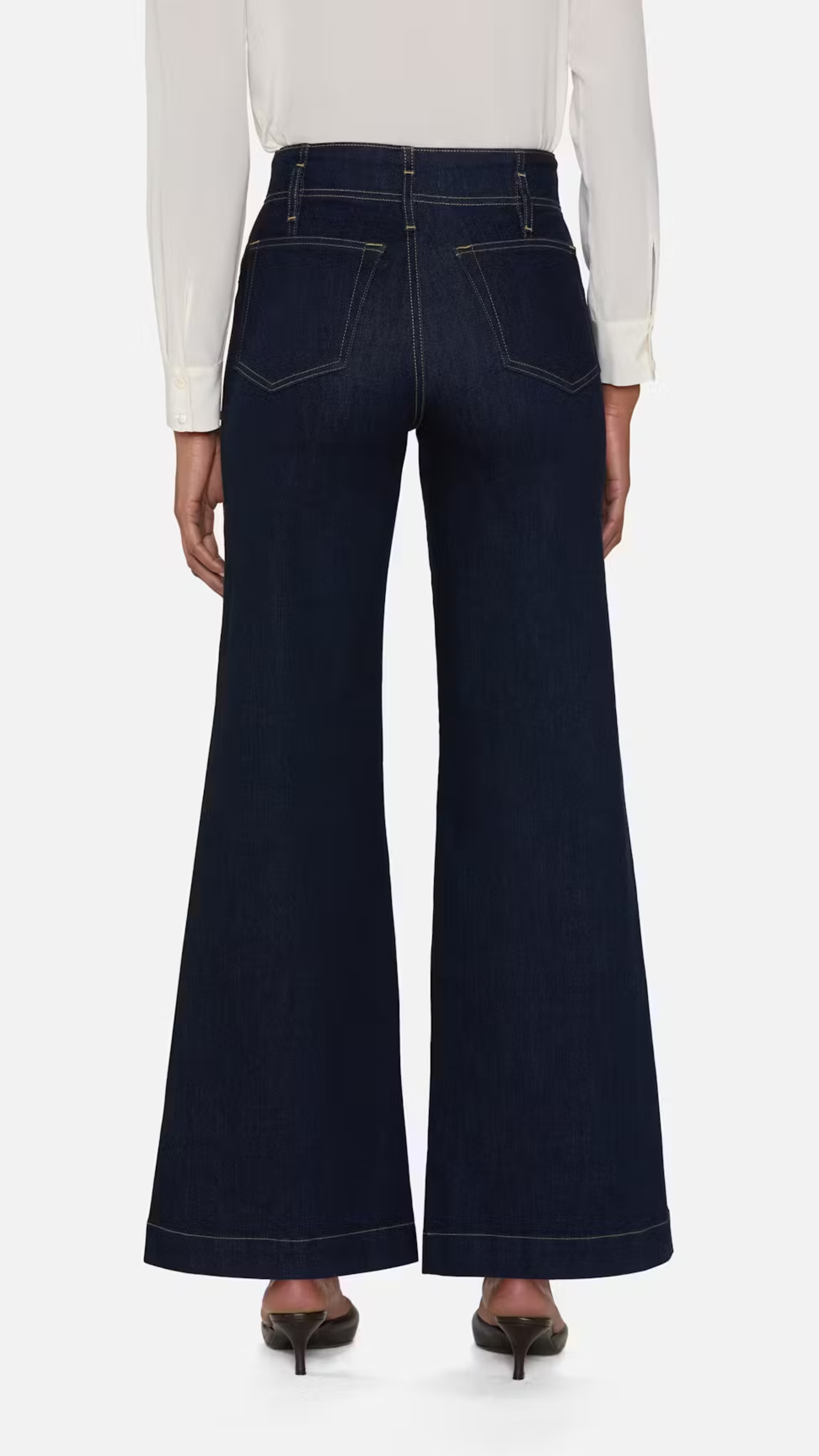 Frame The Seamed Wide Trouser in Rinse