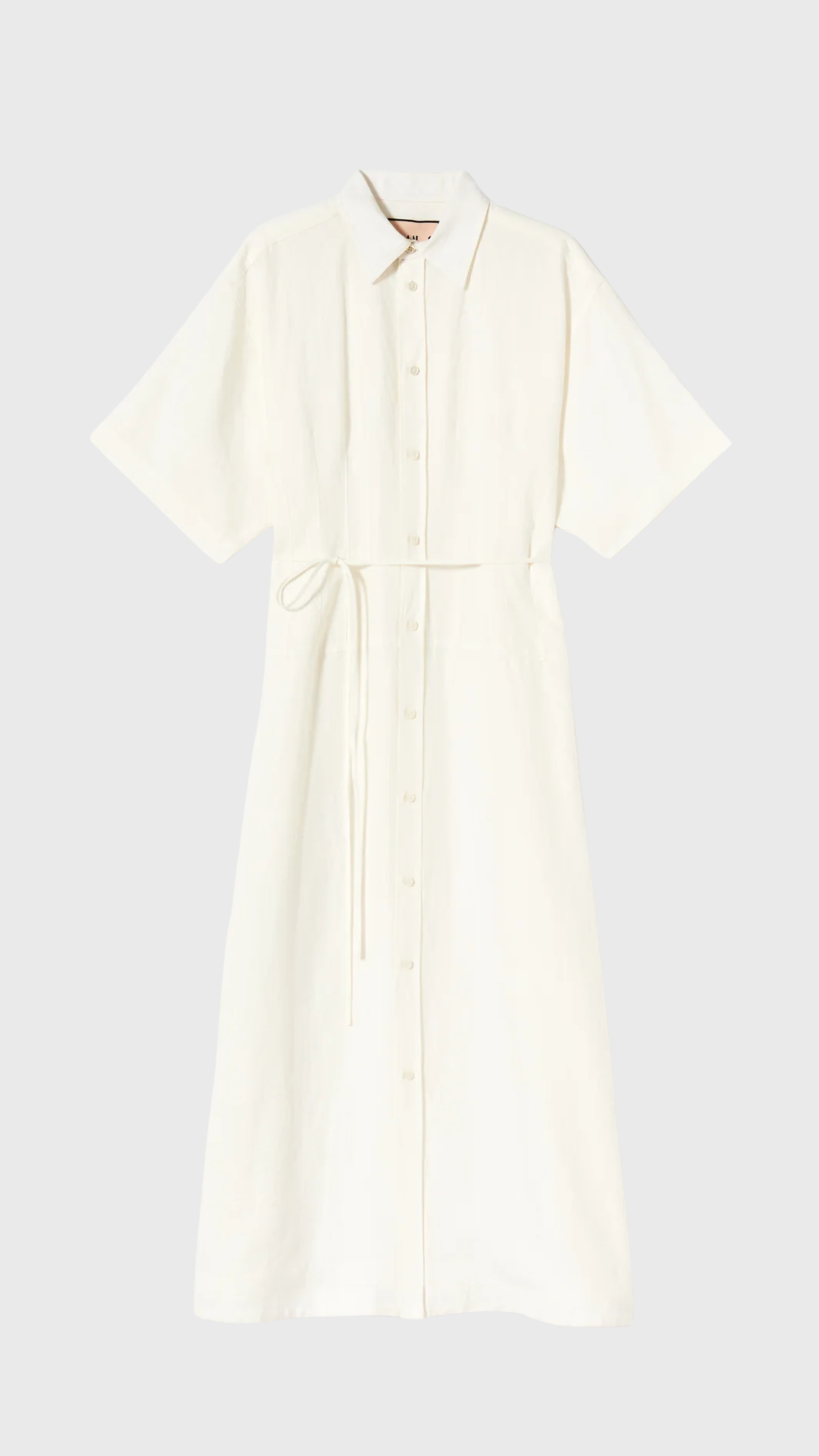 Plan C Linen Shirtdress in White