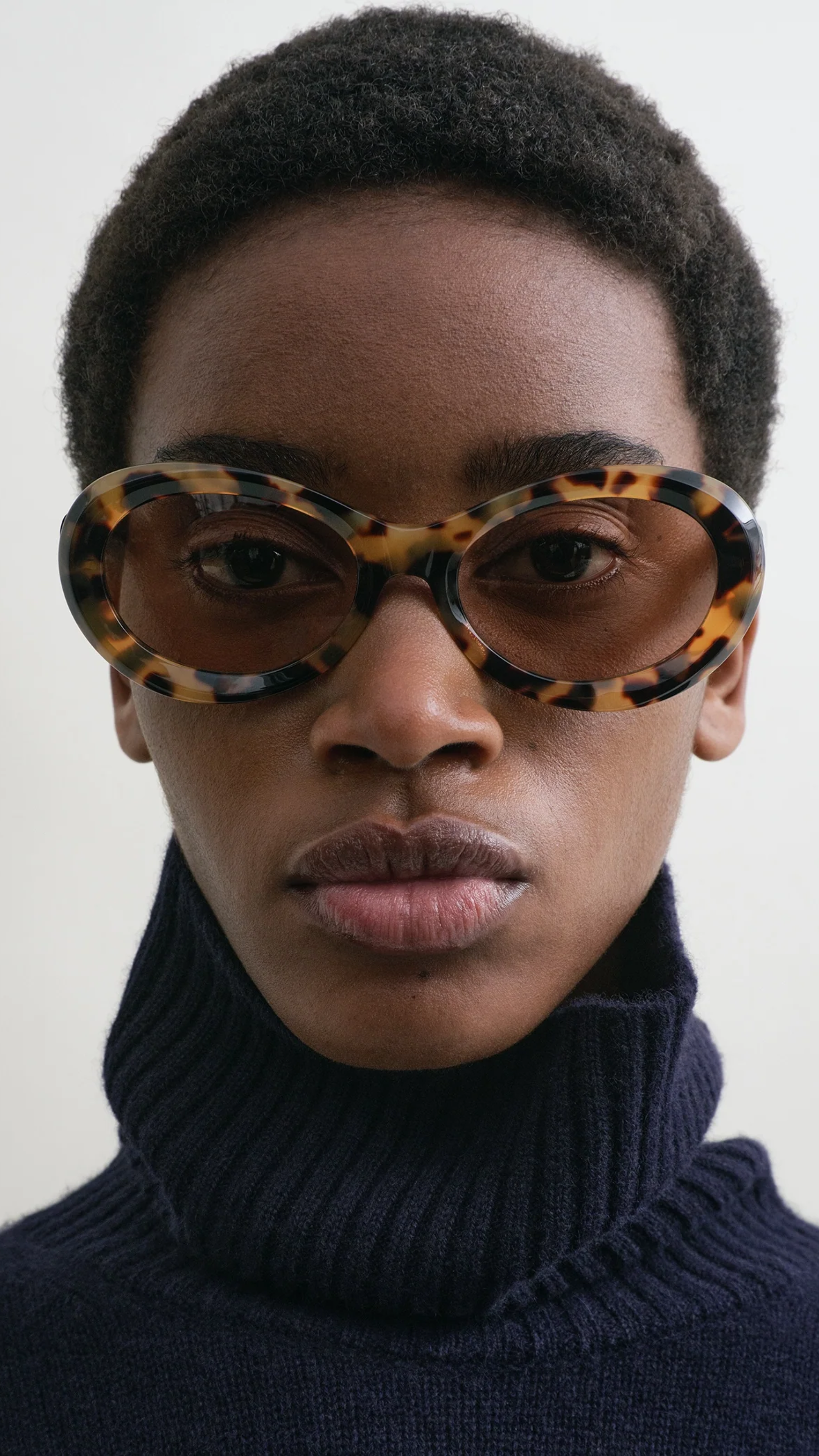 Toteme Oval Sunglasses in Tortoise