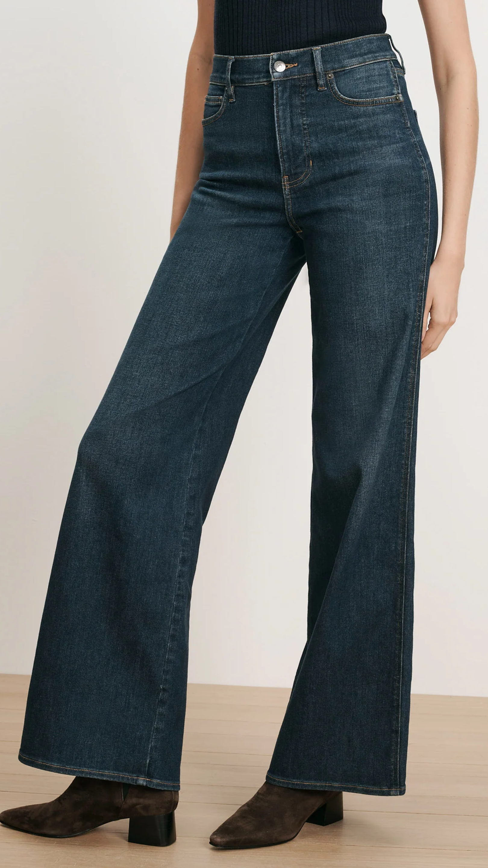 Veronica Beard Taylor High Rise Wide Leg Jean in Sweet Dream