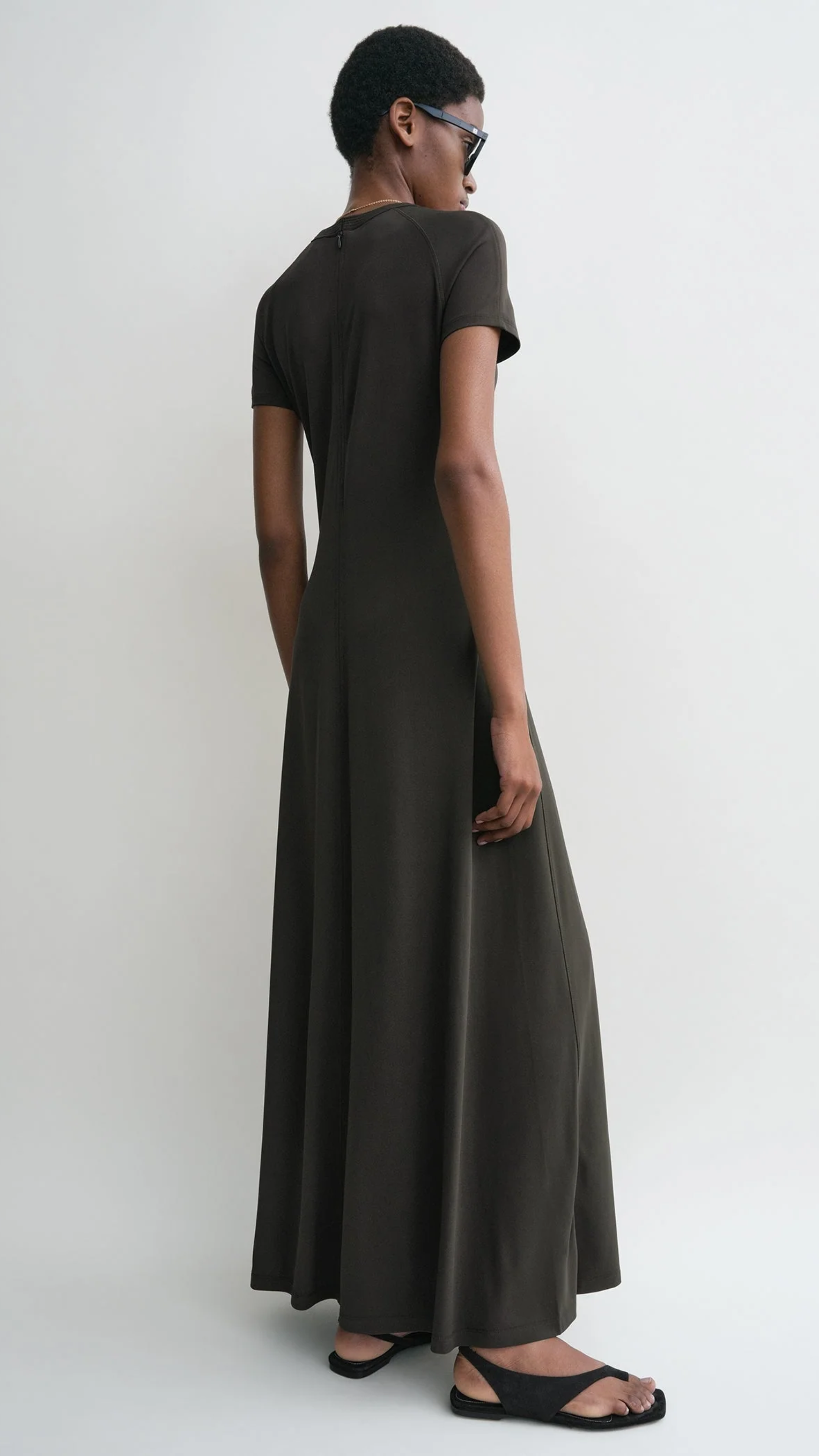 Toteme Fluid Jersey Dress in Pepper