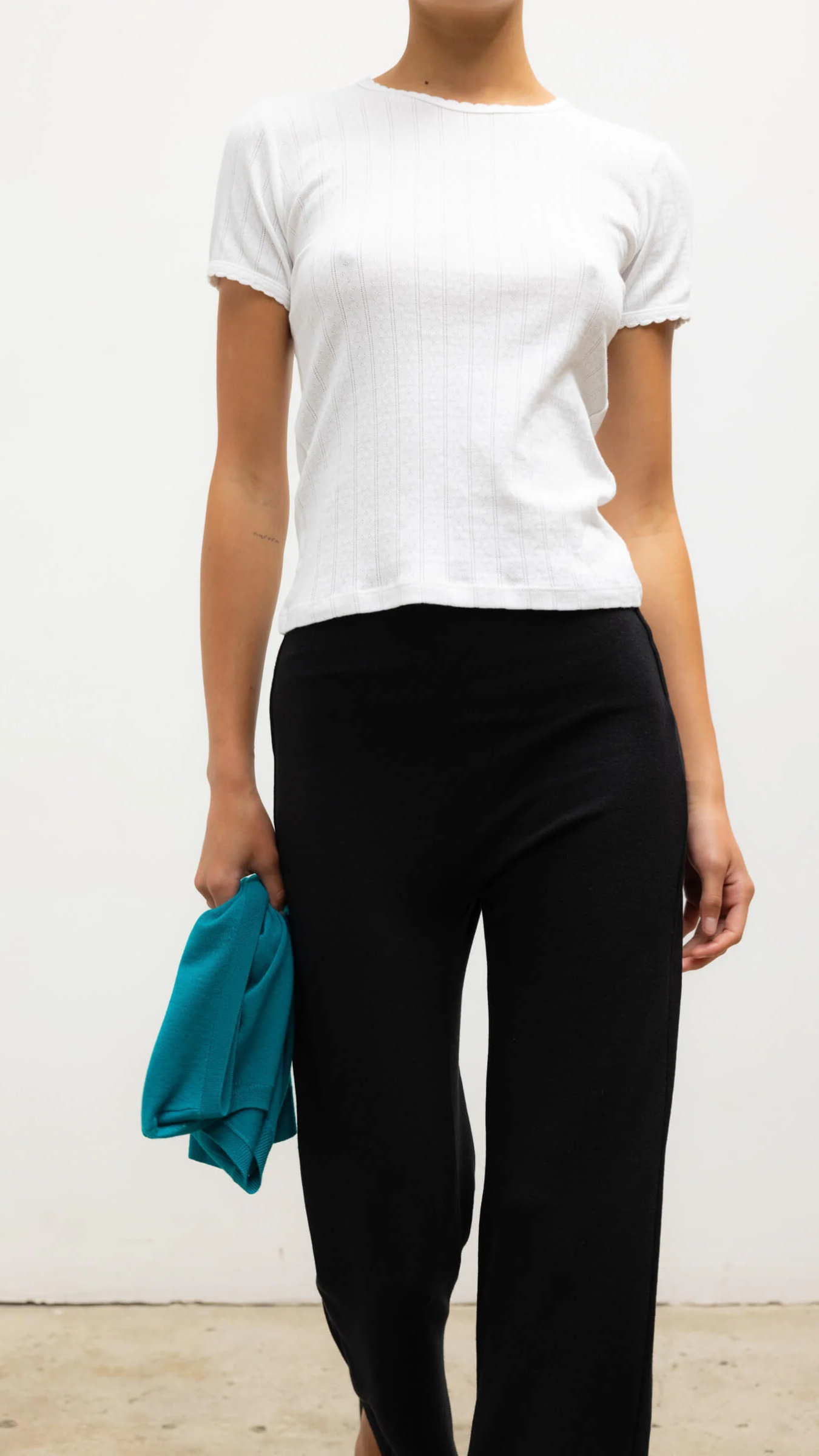 LESET Pointelle Slim Fit Tee