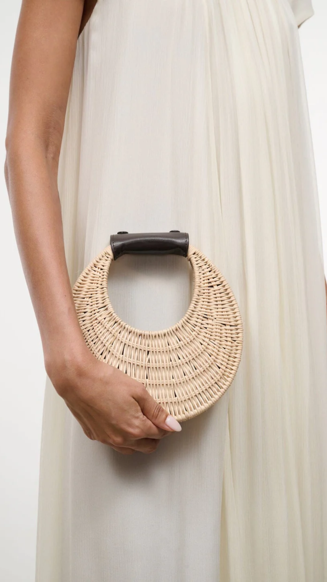 Staud Good Night Moon Wicker Bag in Natural
