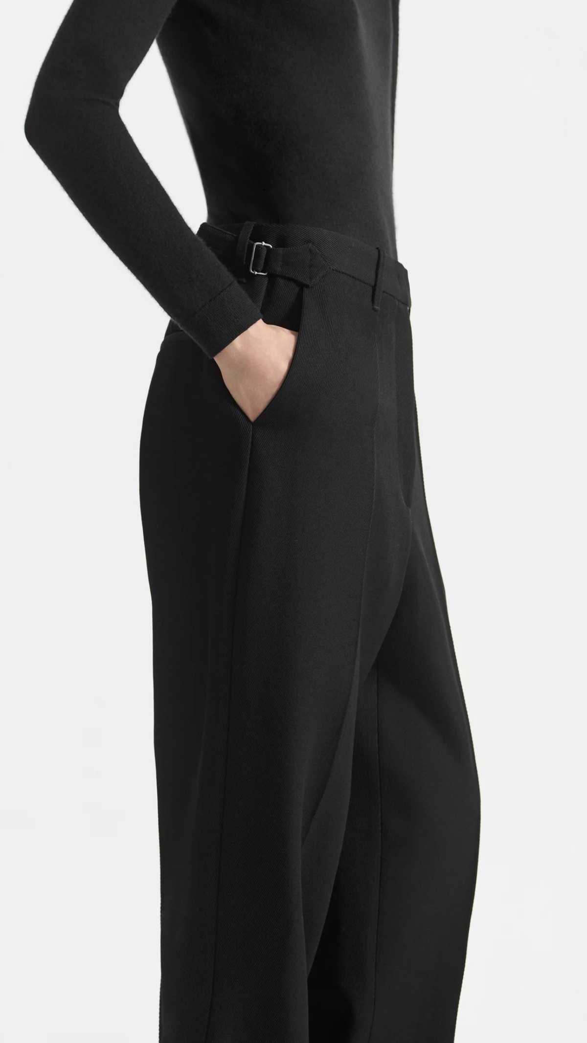 CO Low Rise Wool Trousers in Black