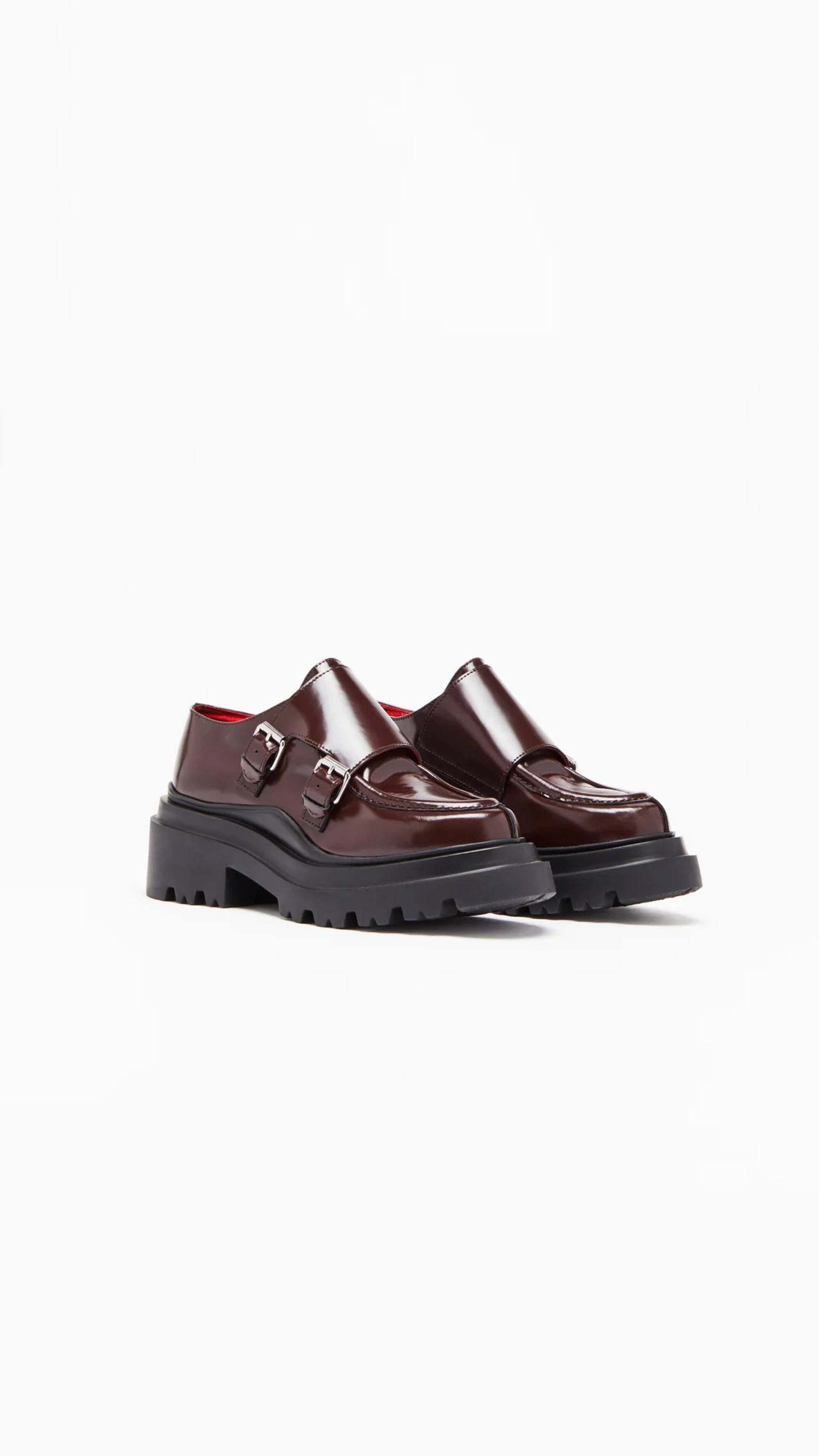 Plan C Loafer with Buckles in Burgundy