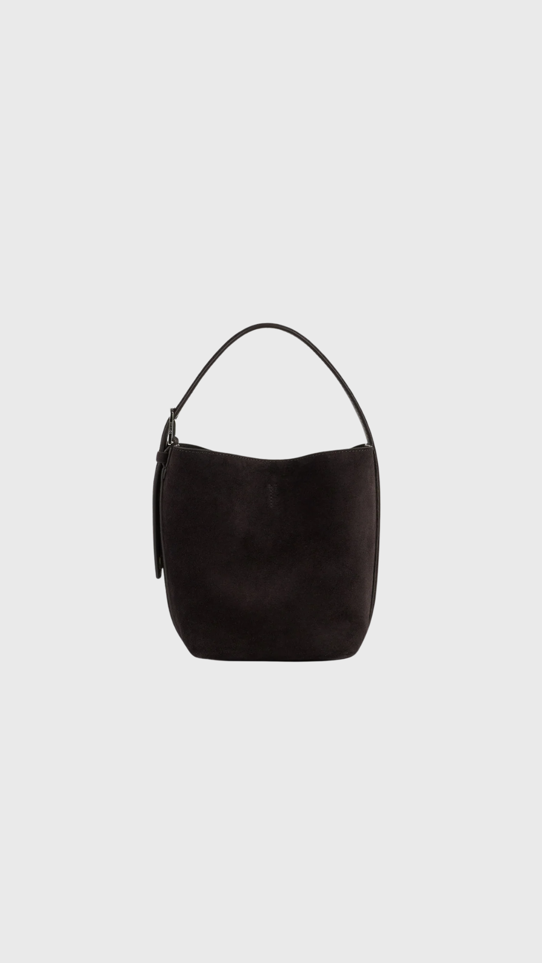 Toteme Petite Belted Suede Tote in Espresso