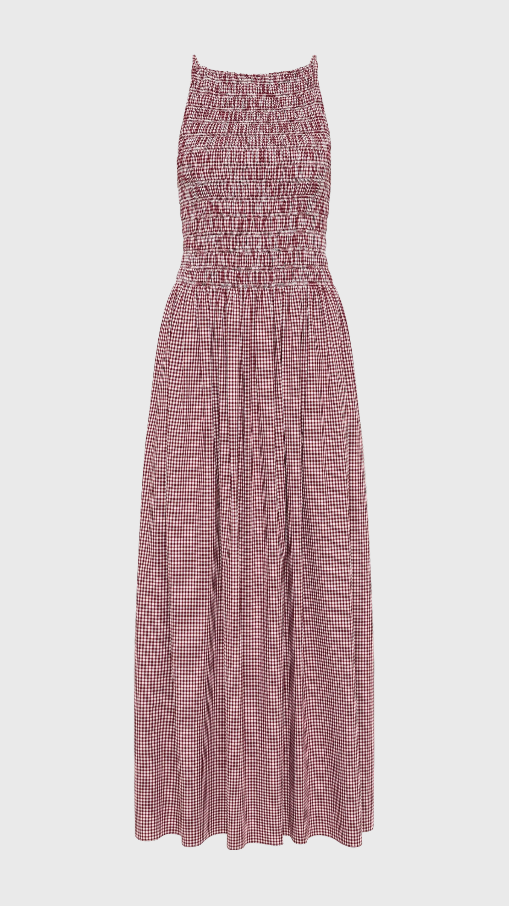Faithfull Laia Maxi Dress in Gingham Deep Red