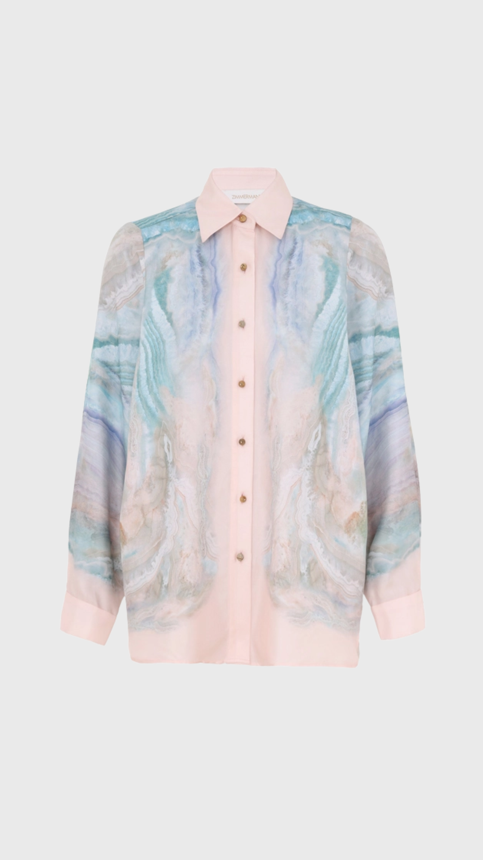 Zimmermann Illuminate Relaxed Shirt in Blue