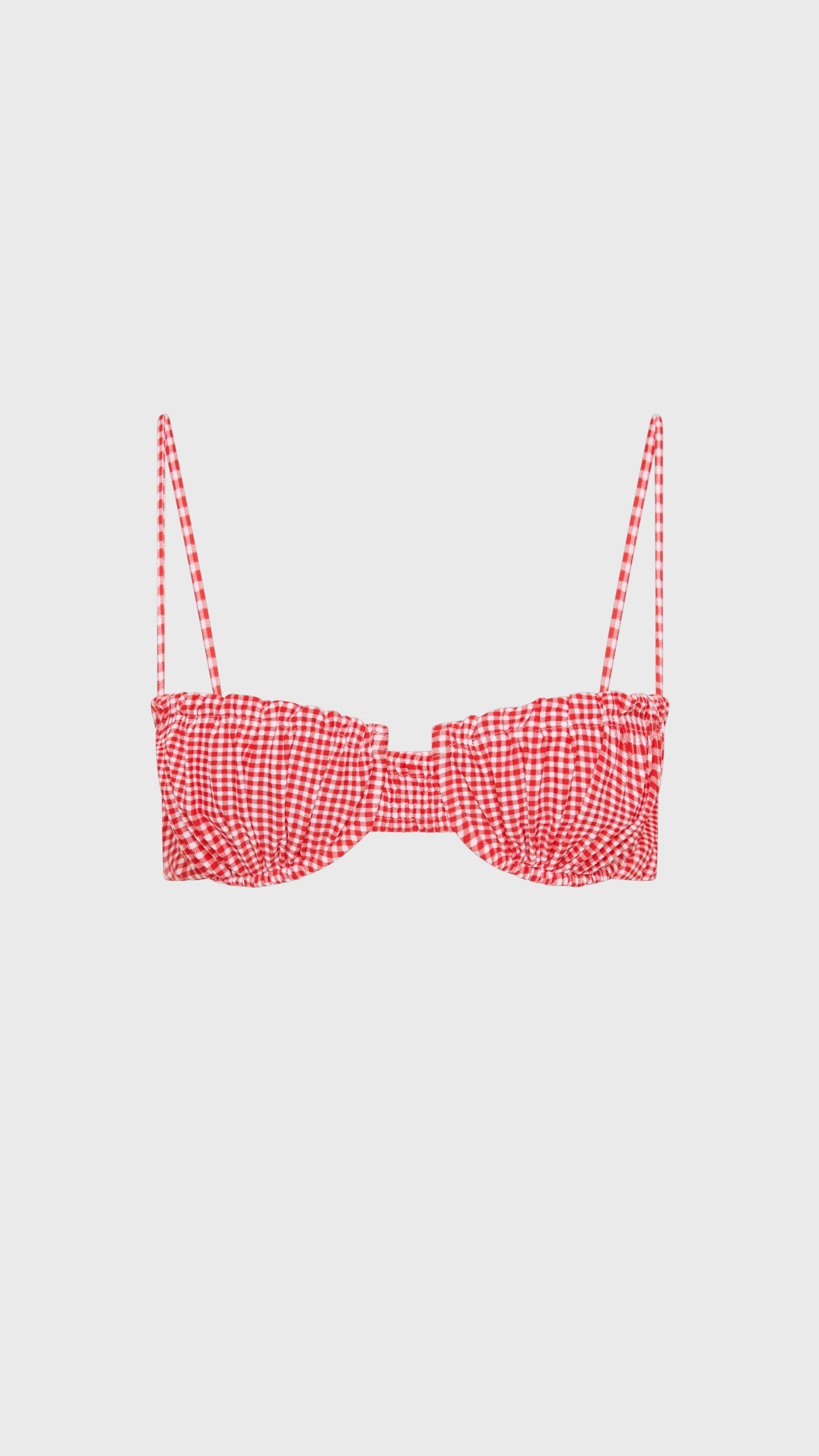 Faithfull Esterel Bikini Top in Gingham Red