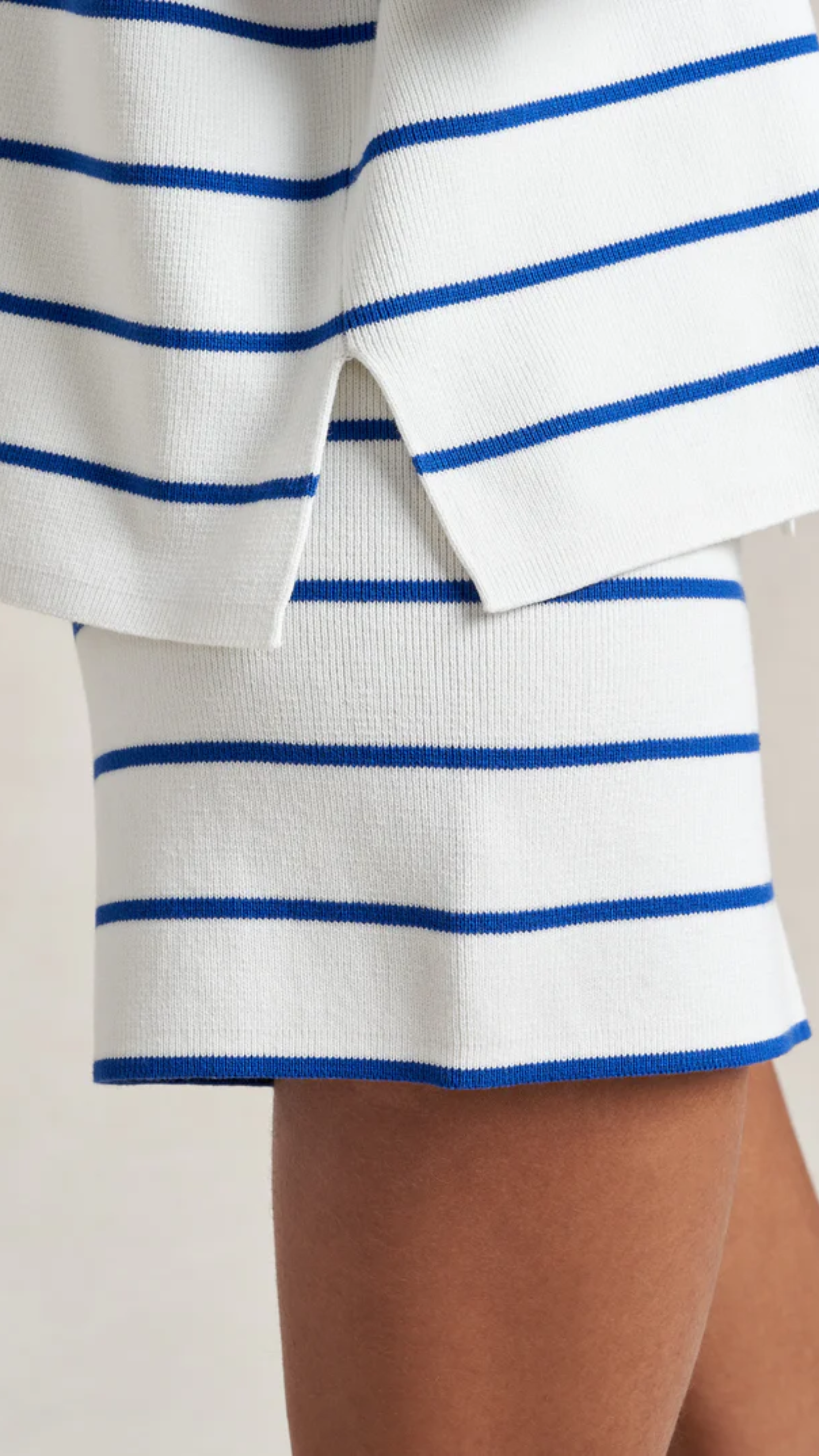 La Ligne Leo Sweater in Cream/Cobalt