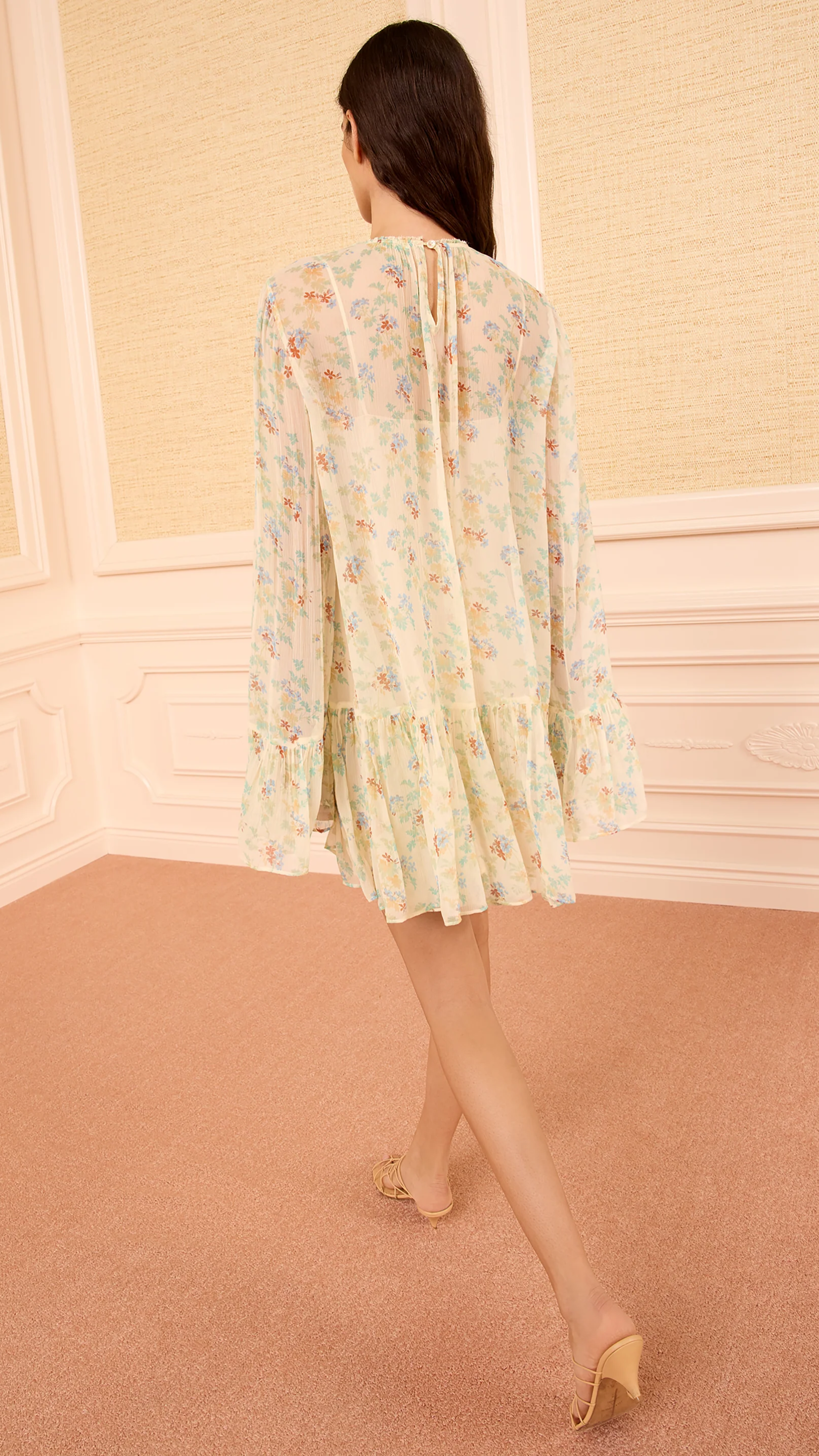 Ulla Johnson Emmeline Silk Mini Dress in Moon Petal