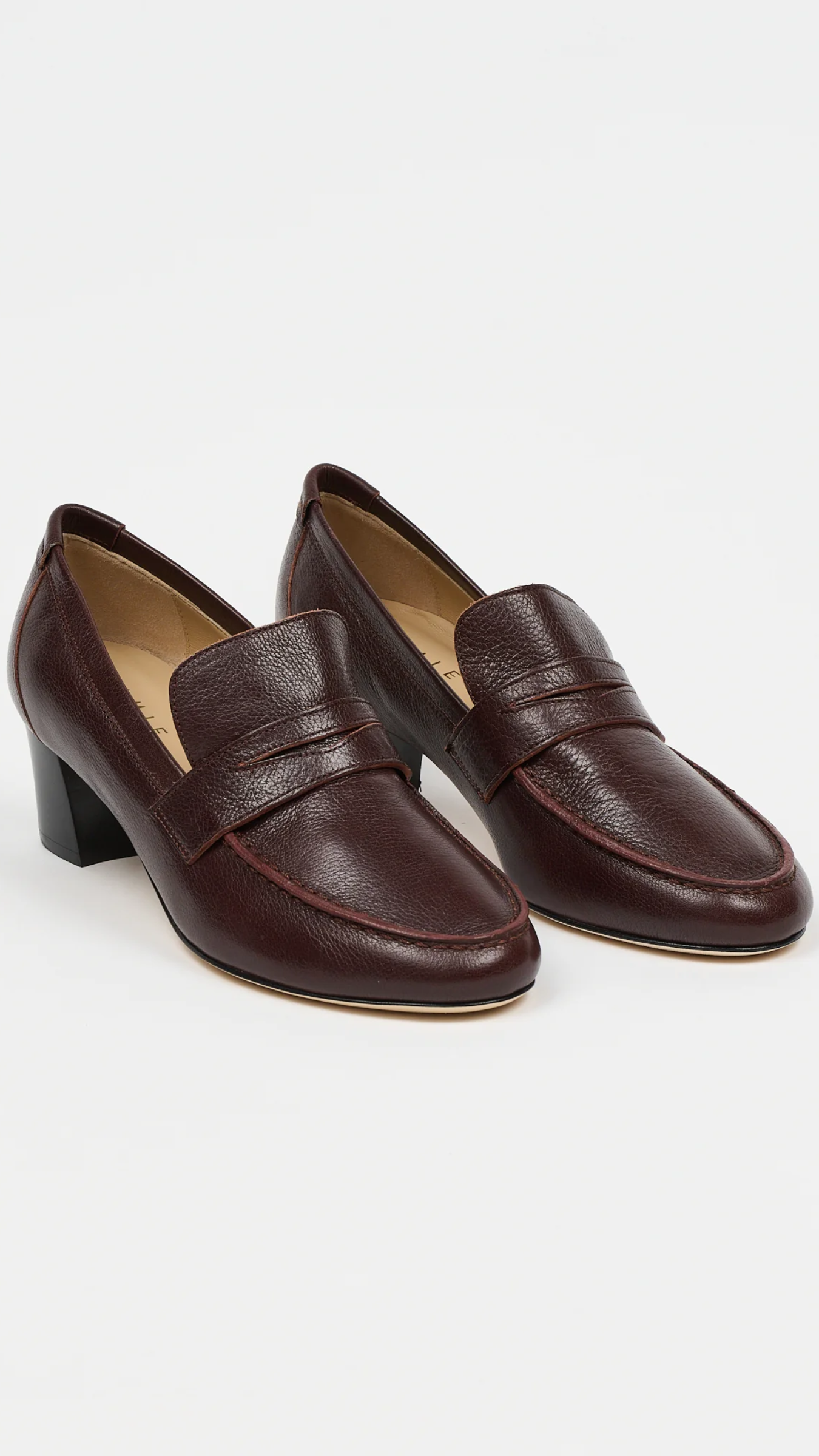 Jamie Haller The Heeled Penny Loafer in Oxblood