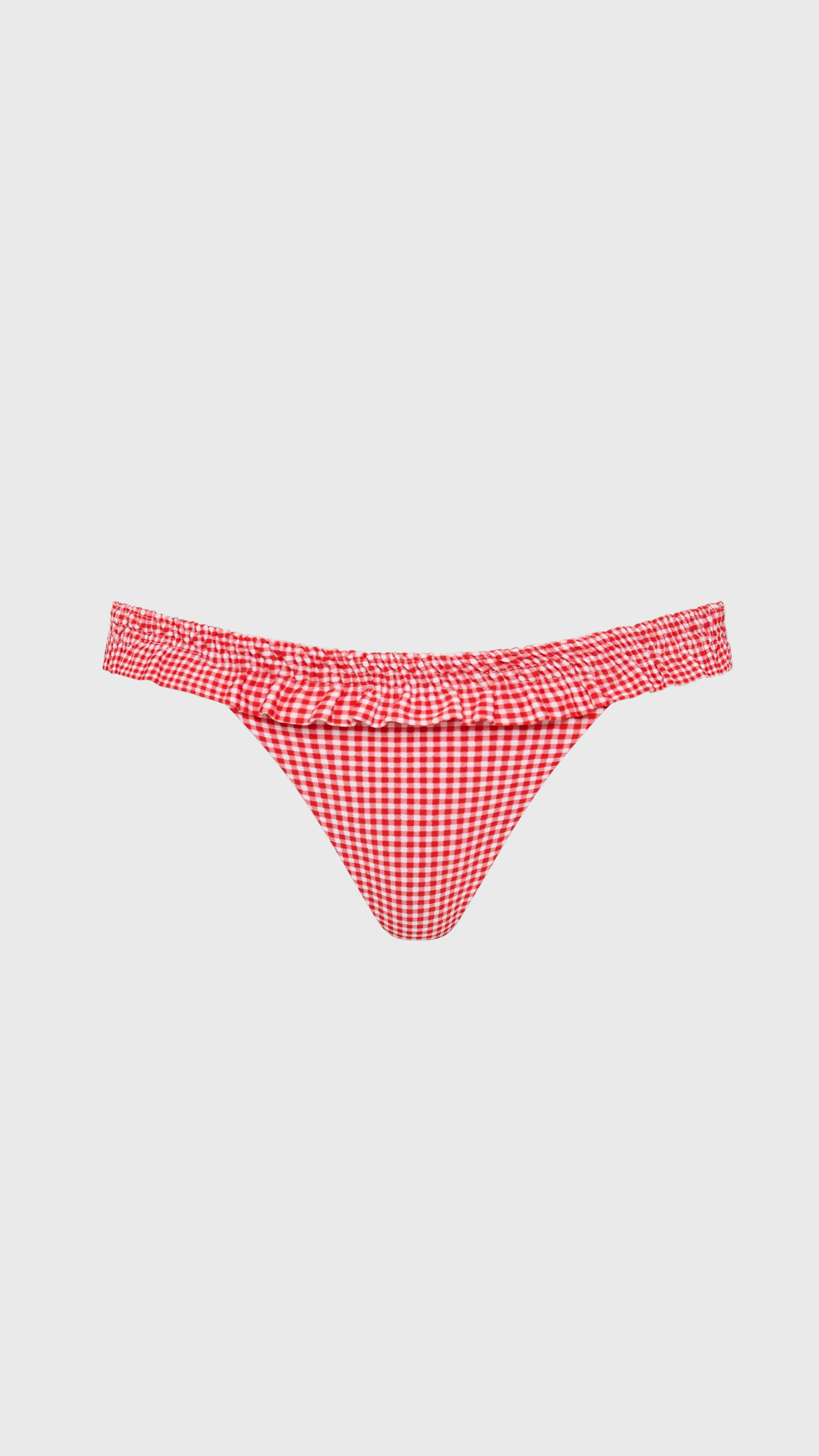 Faithfull Esterel Bikini Bottom in Gingham Red