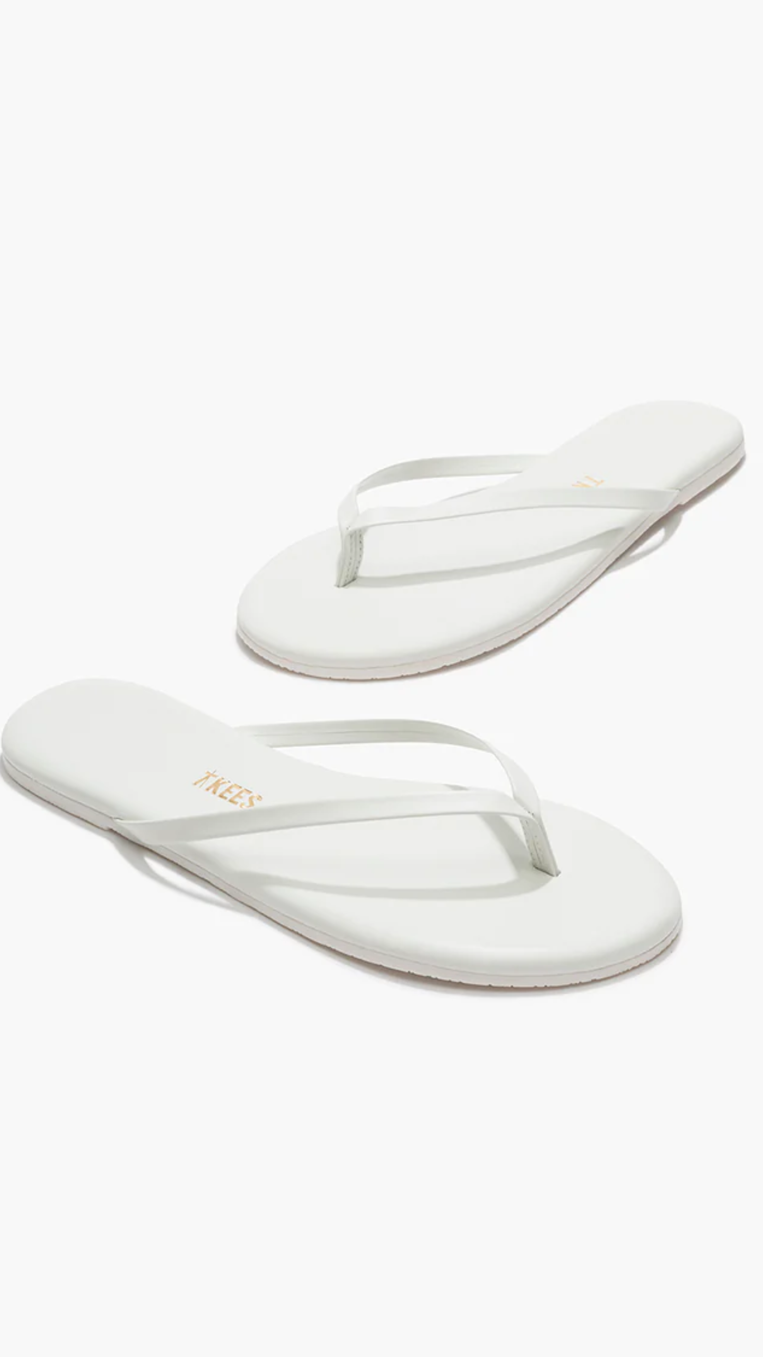 Tkees Lily Pigments Leather Flip Flops in White