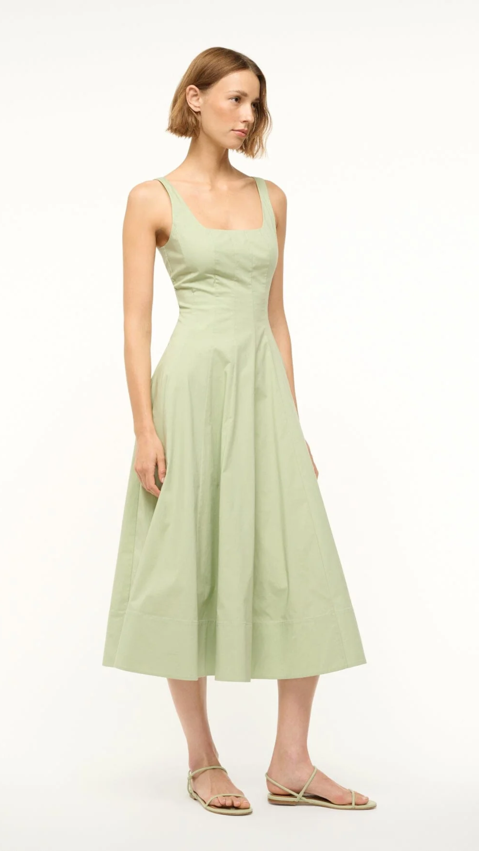 Staud Wells Dress in Pale Jade