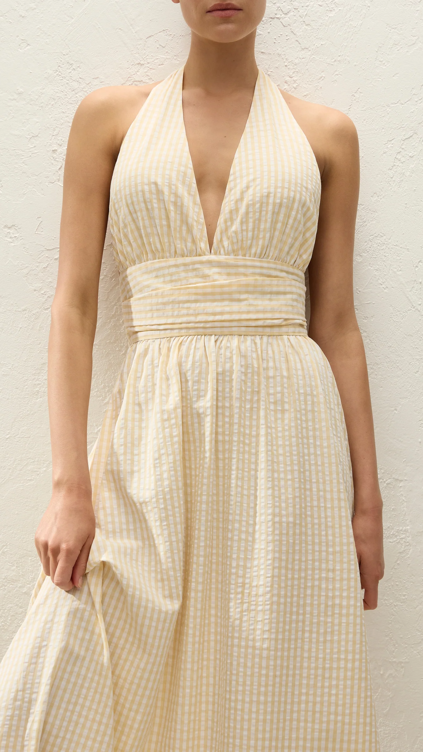 Faithfull Lido Maxi Dress in Butter Textured Gingham