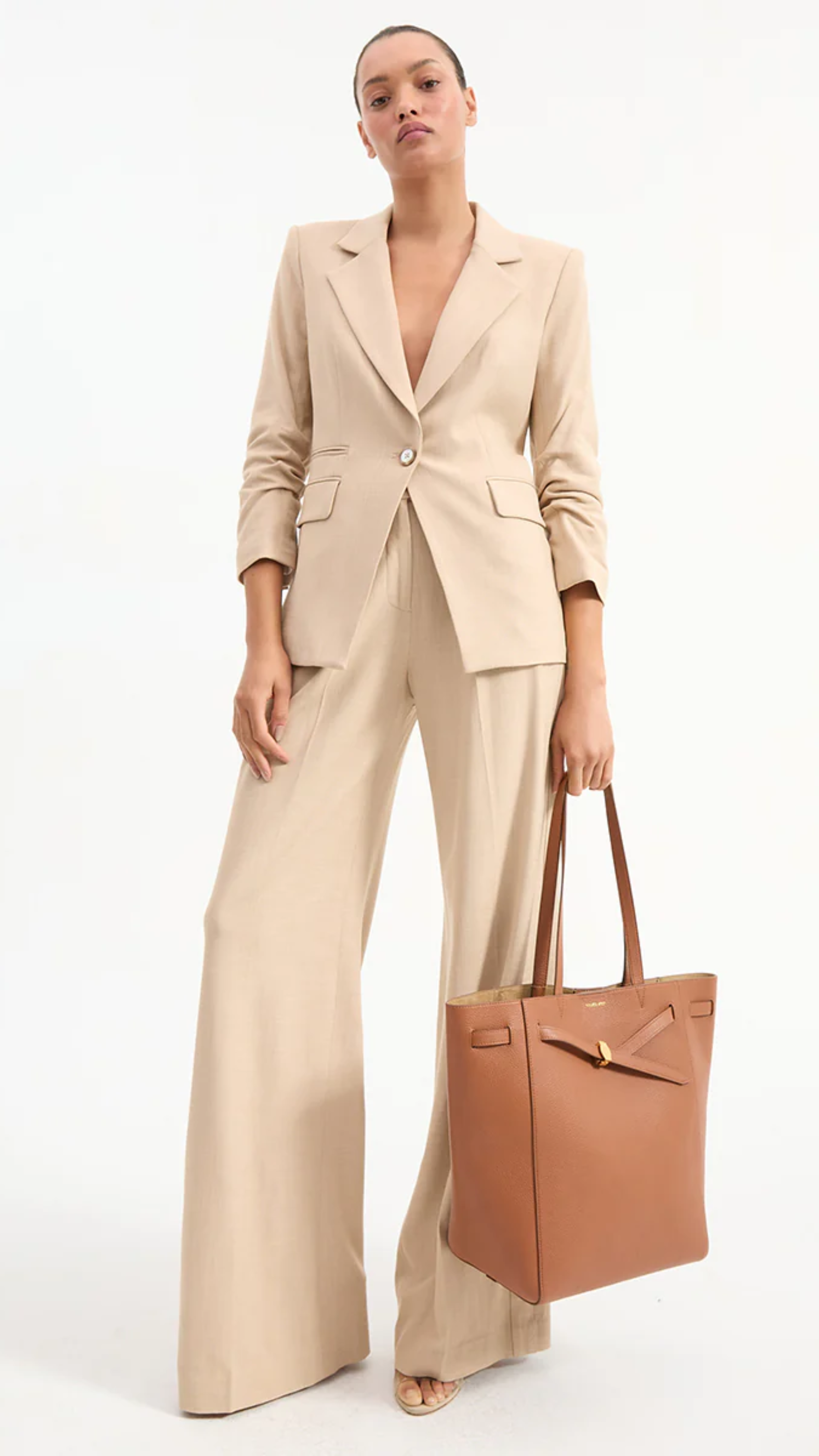 Veronica Beard Battista Dickey Jacket in Stone Khaki