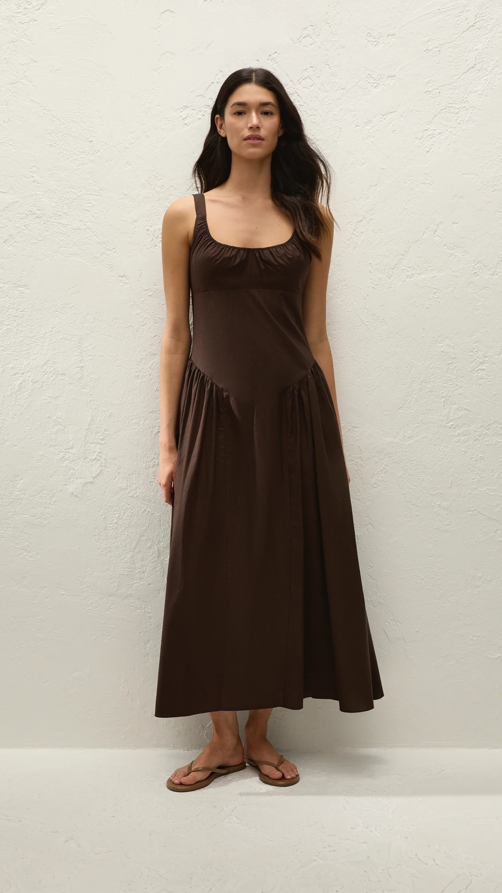 Faithfull Marcella Midi Dress in Espresso