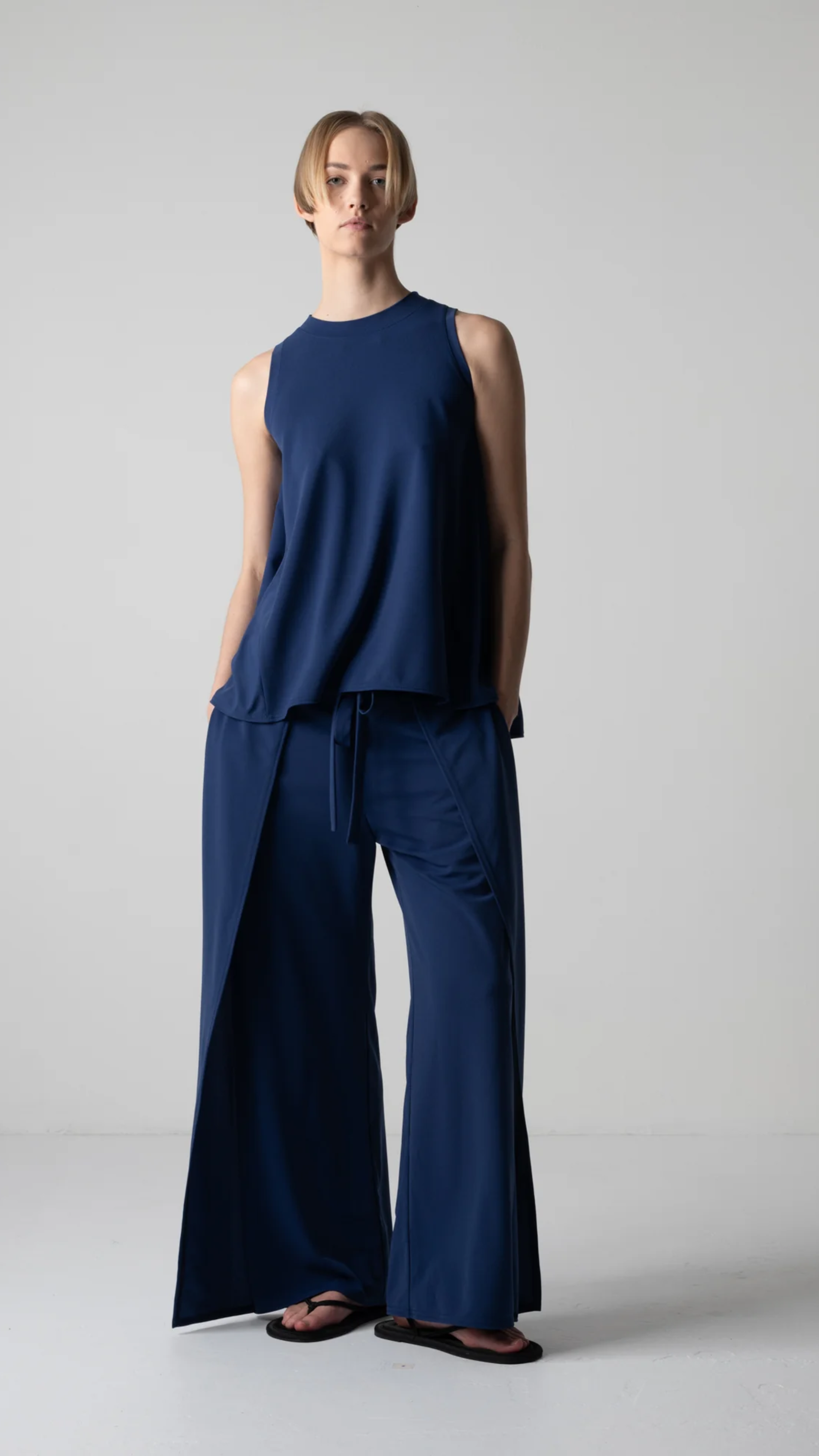 Cog The Big Smoke Luella Wide Leg Wrap Trouser in Indigo