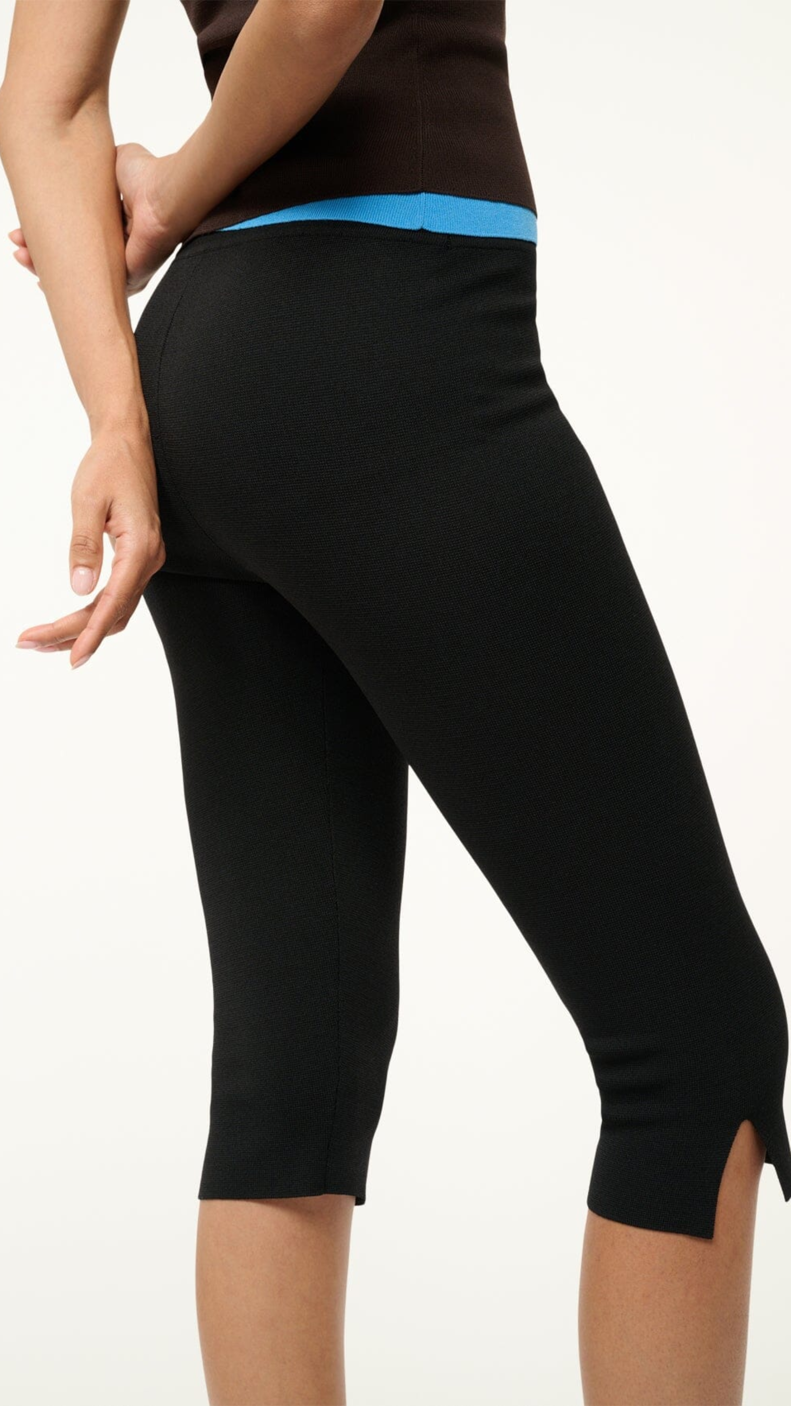 Staud Santino Cropped Pant in Black