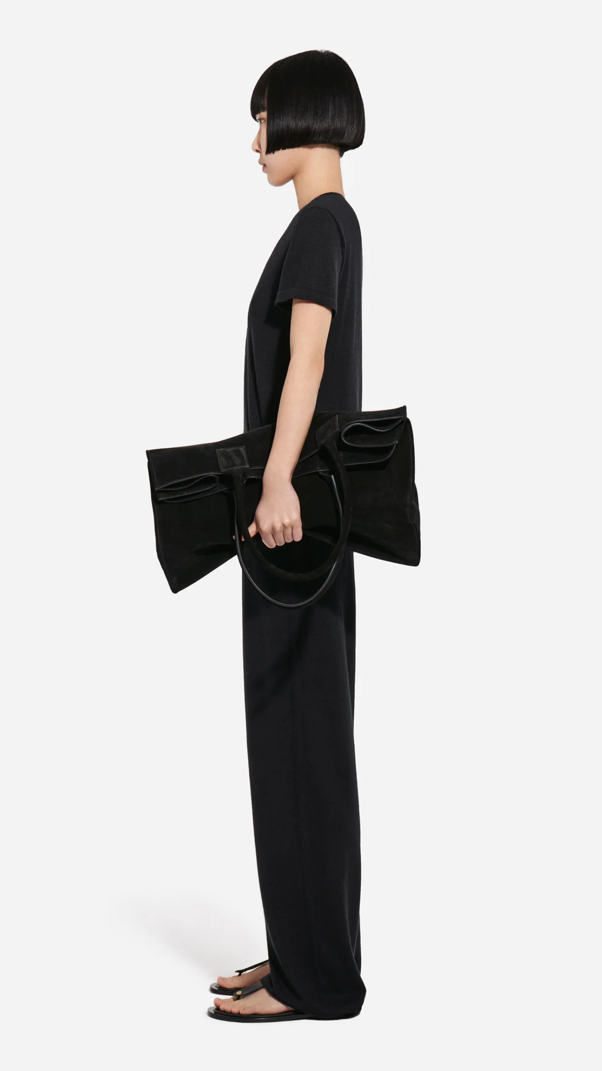 CO Fine Cashmere Pull Up Pant in Black