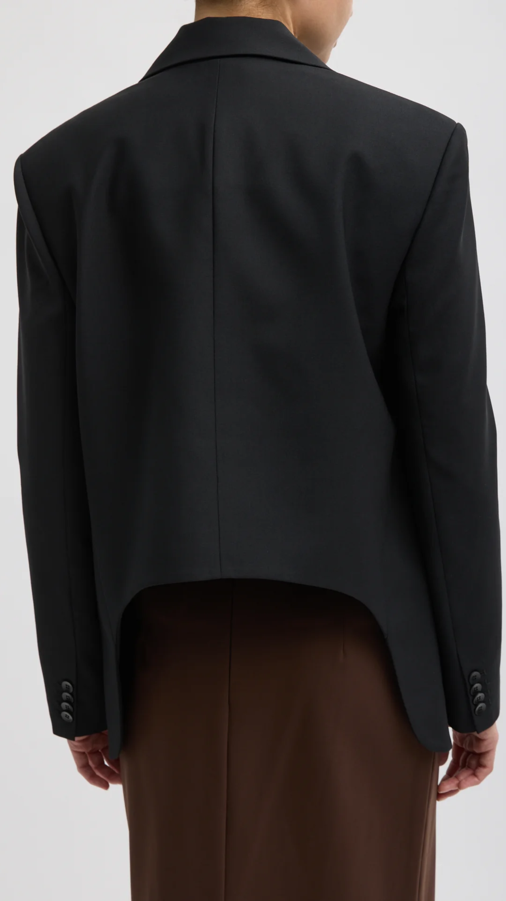 Tibi Tropical Wool Dennis Cutout Blazer in Black
