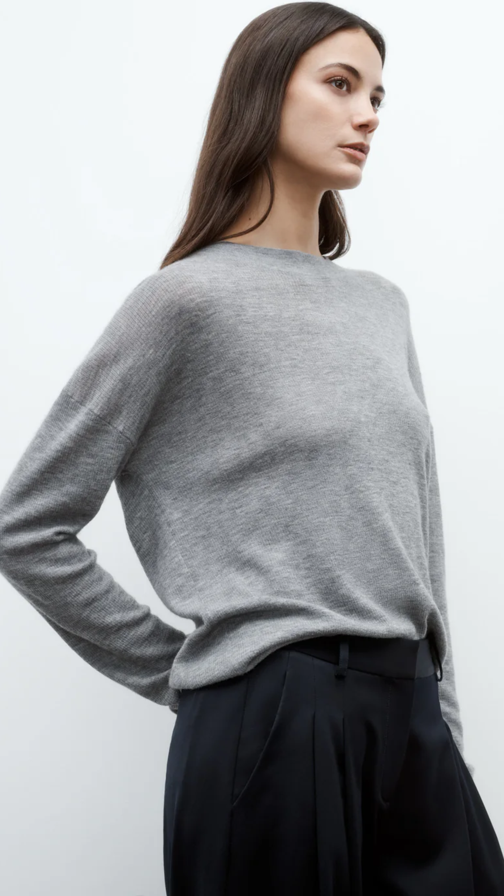 TWP Boy Tee in Fine Cashmere Thunder