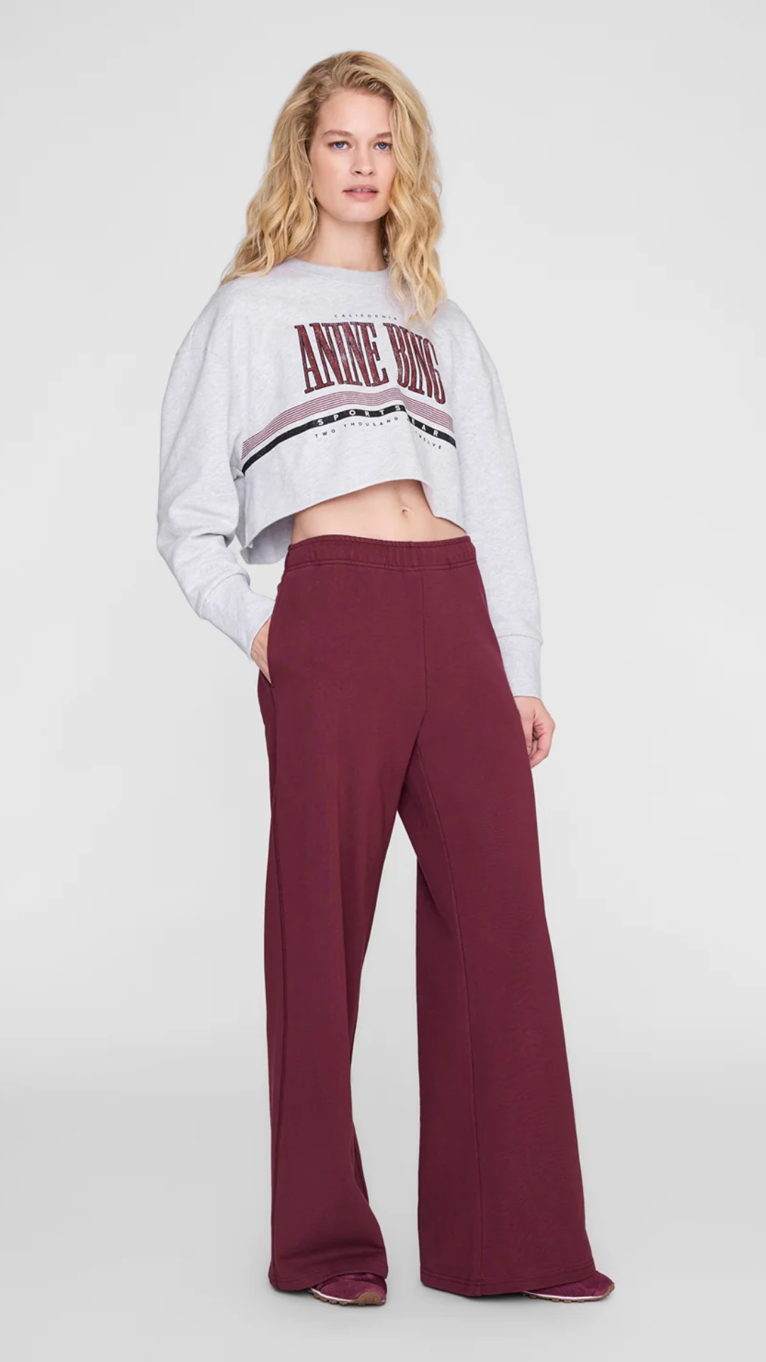 Anine Bing Kacey Jogger in Burgundy