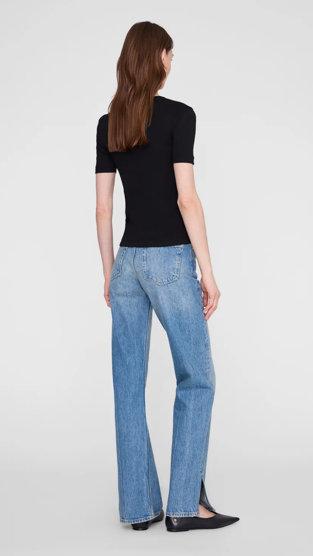 Anine Bing Sixtine Tee Short Sleeve in Black