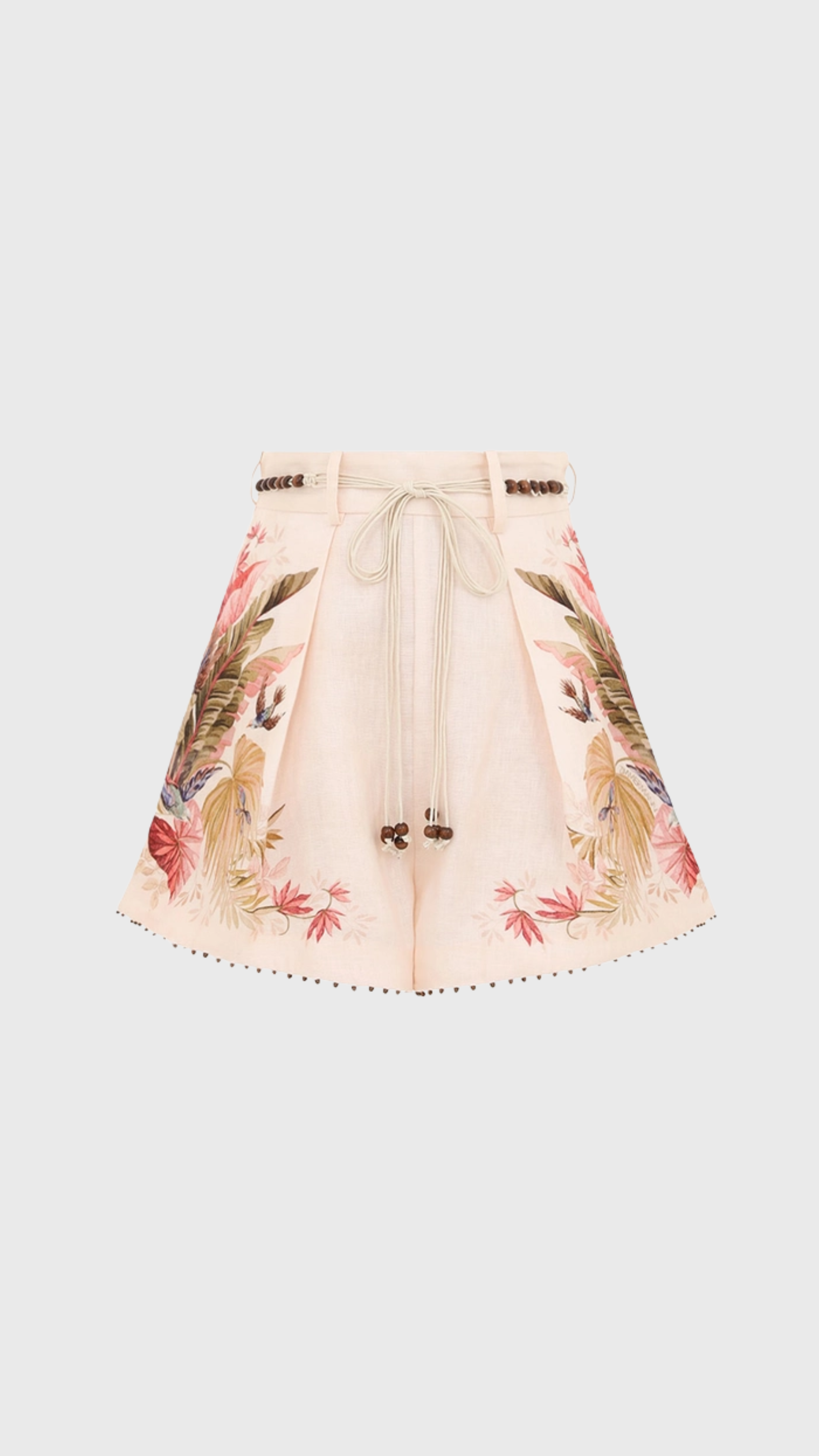 Zimmermann Ascension Tuck Short in Cream Palm Floral