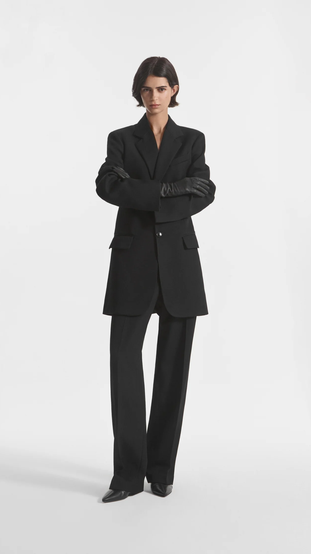 CO Relaxed Wool Blazer in Black