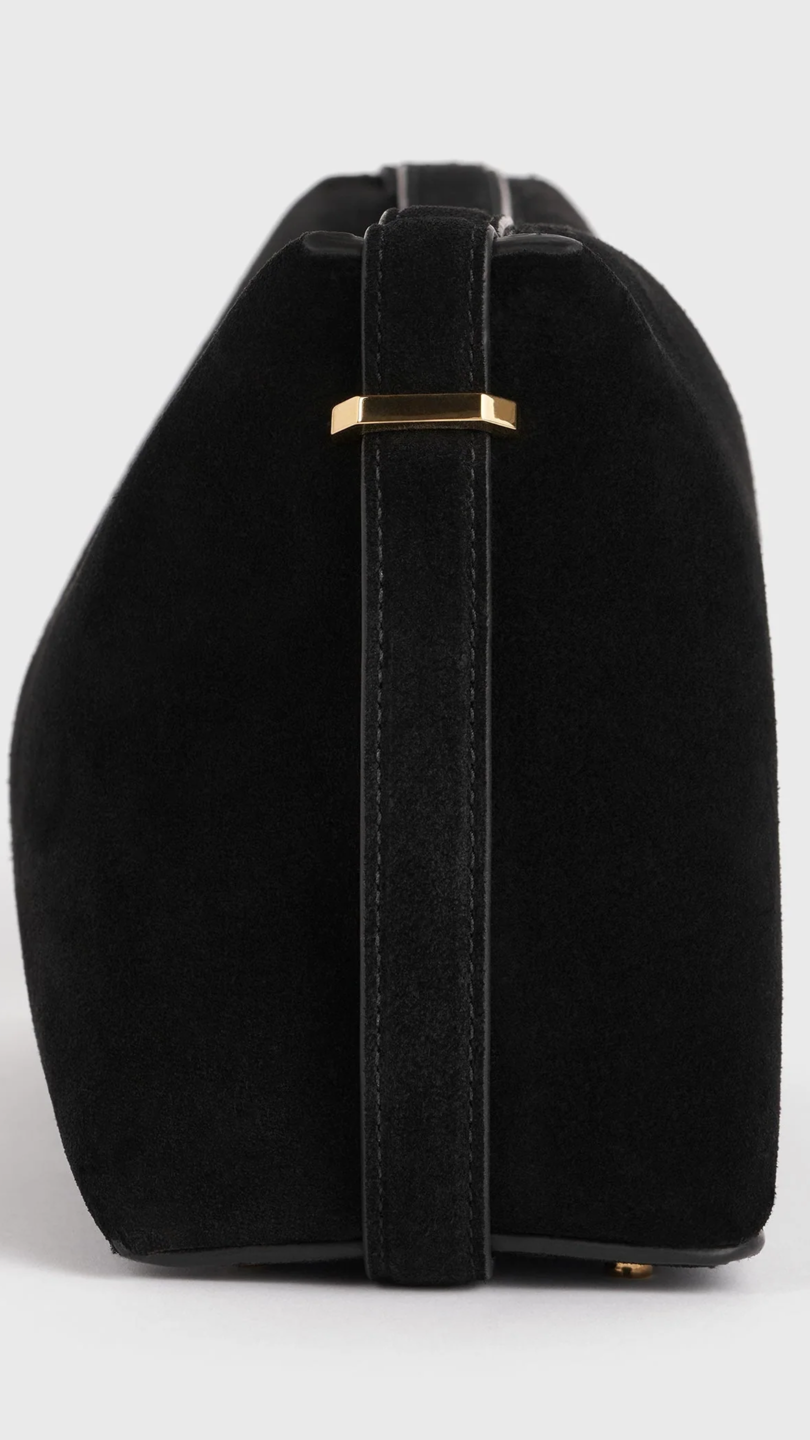 Toteme Suede Scoop Clutch in Black
