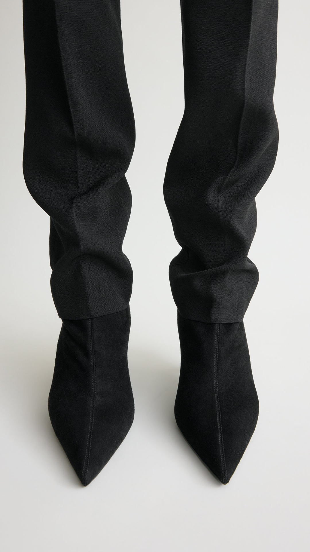 Toteme Suede Heeled Sock Boots in Black