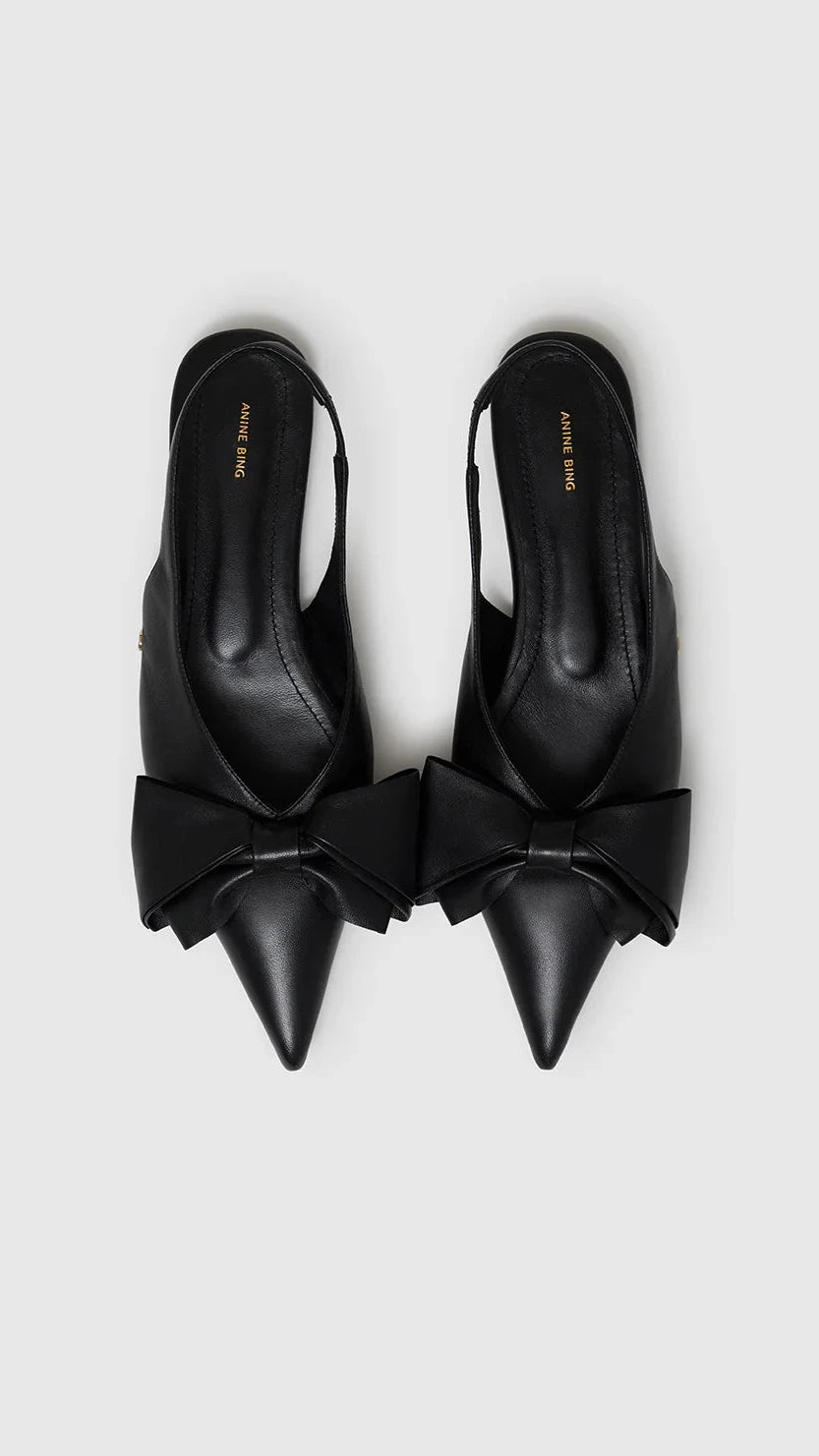 Anine Bing Nina Slingback Flats with Bow