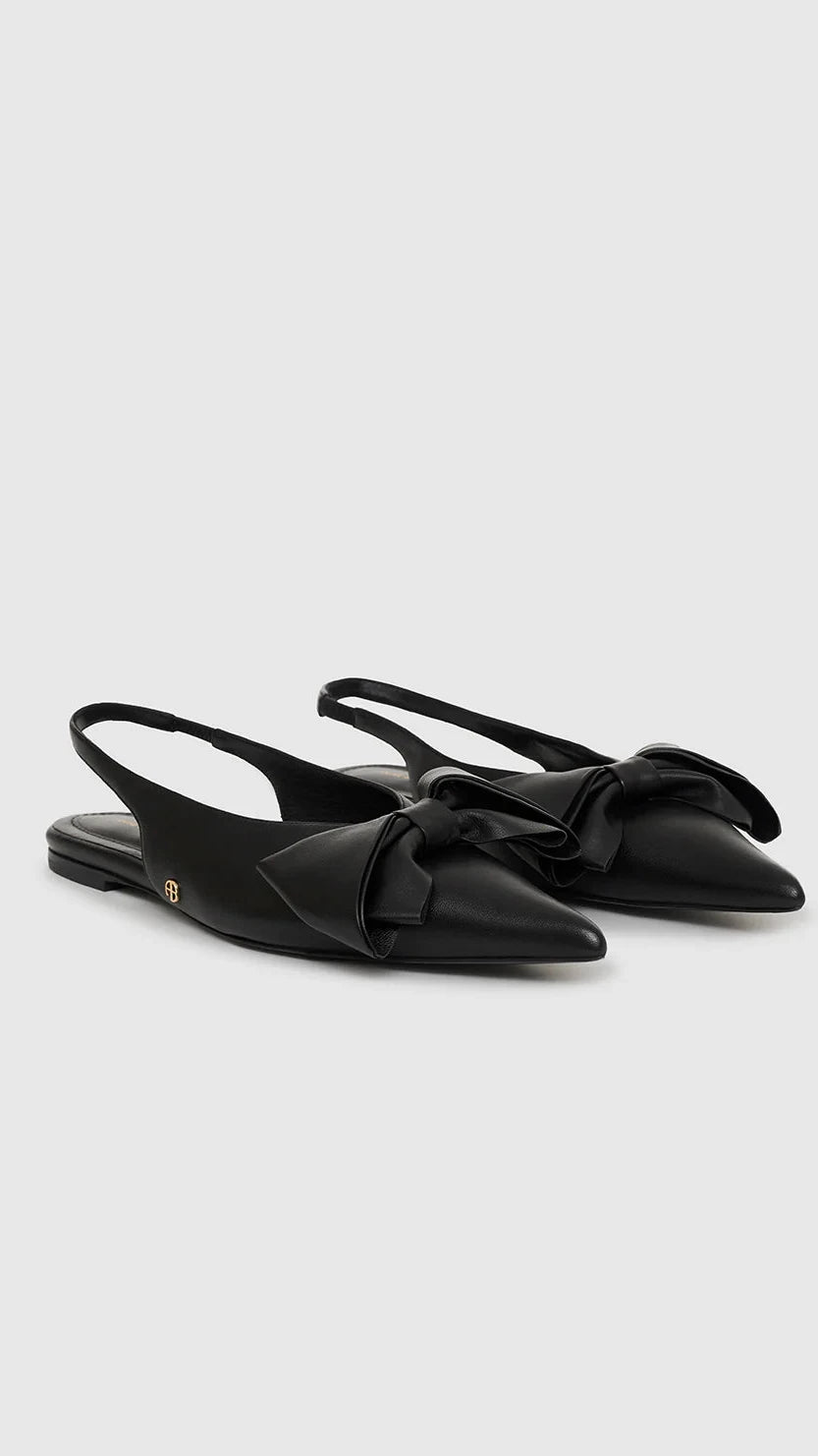 Anine Bing Nina Slingback Flats with Bow