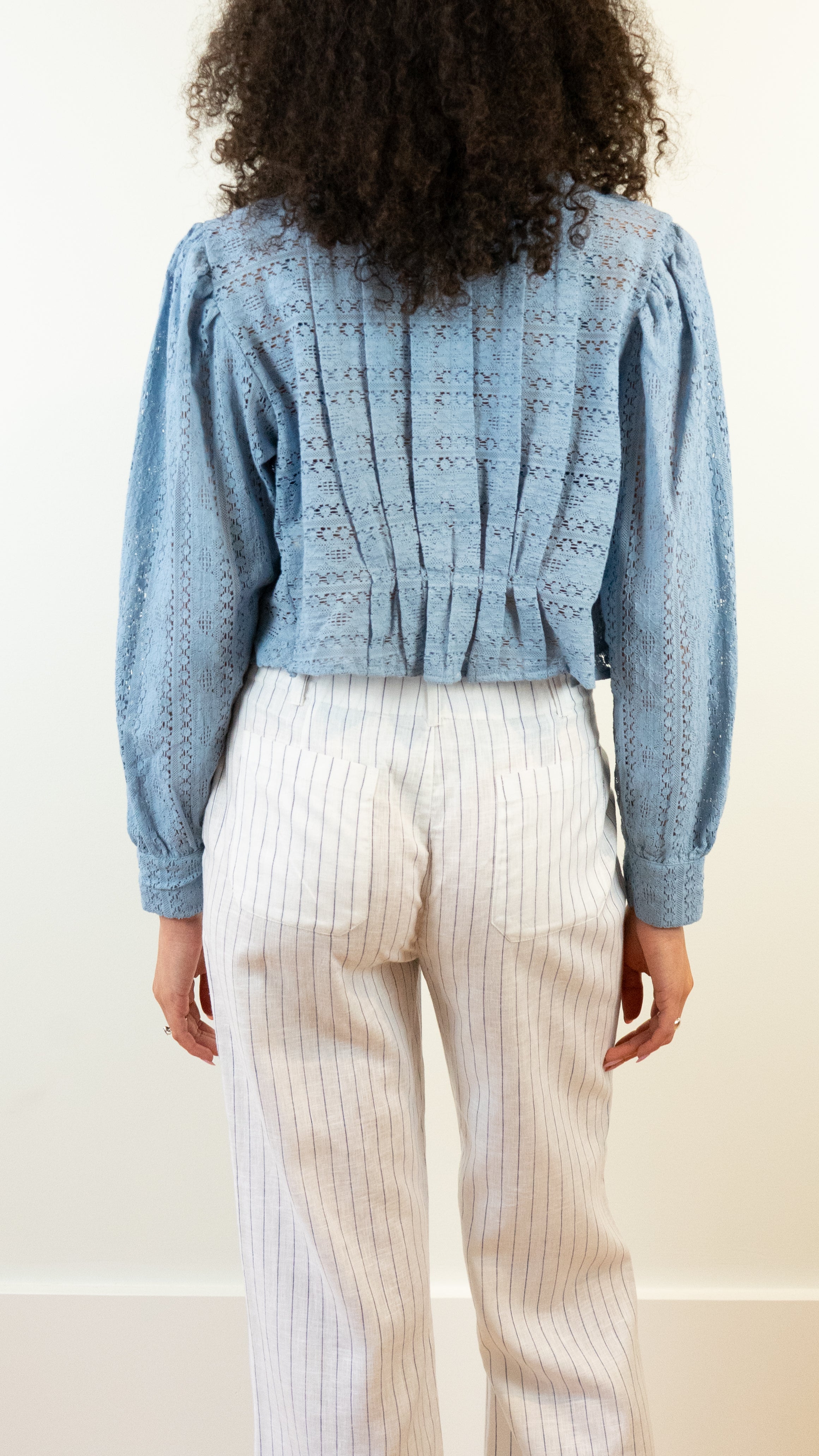 Alix of Bohemia Ryland Lace Shirt in Powder Blue