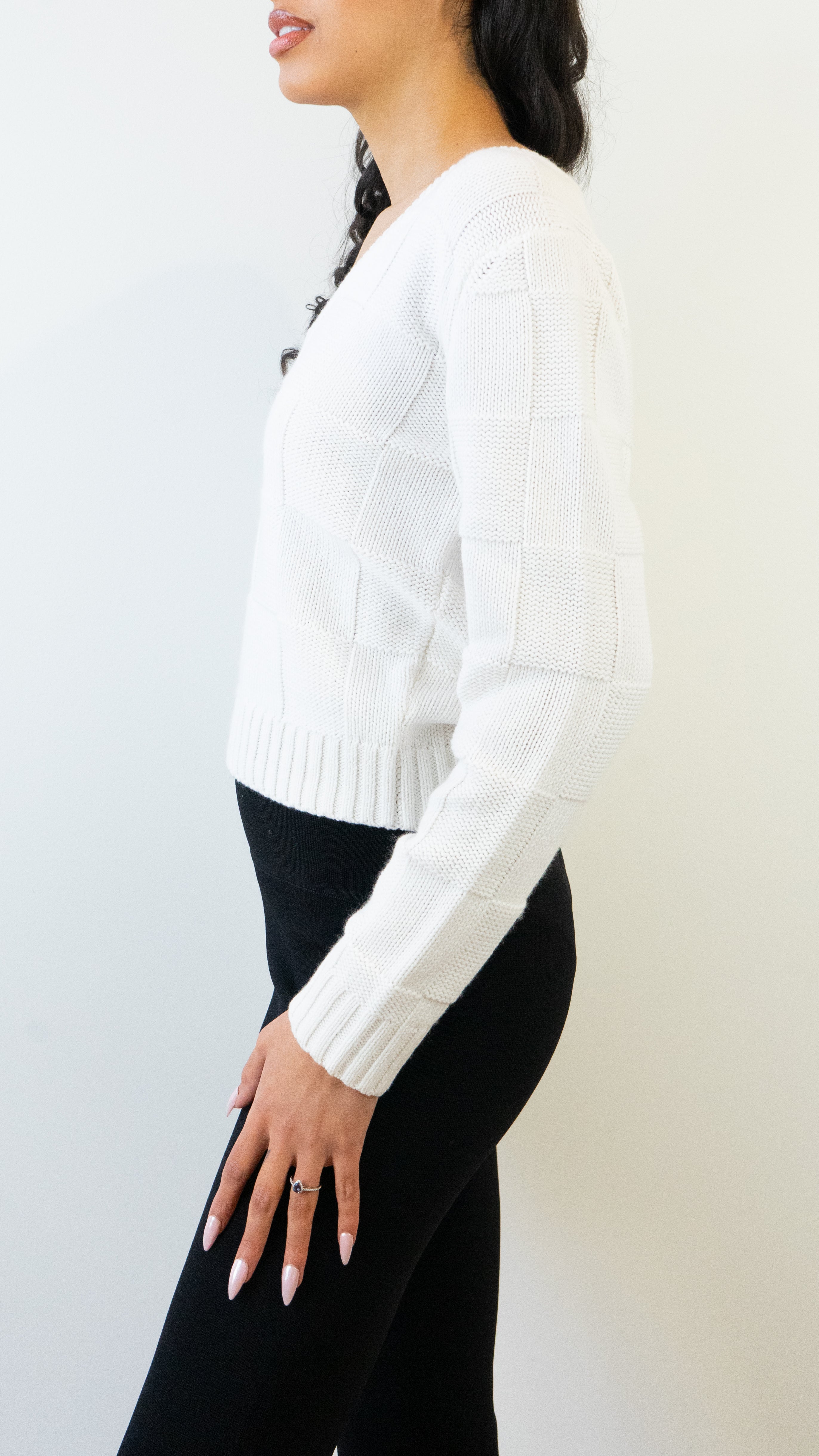 Allude V-neck Sweater in Fleur