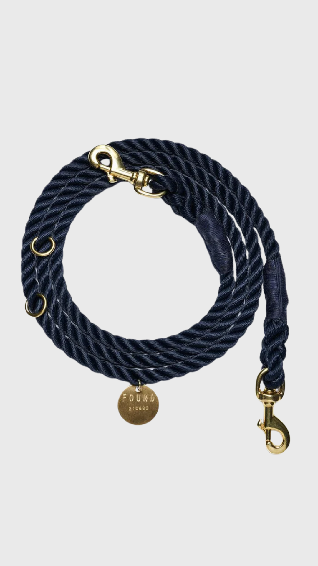 Found My Animal Solid Navy Rope Dog Leash