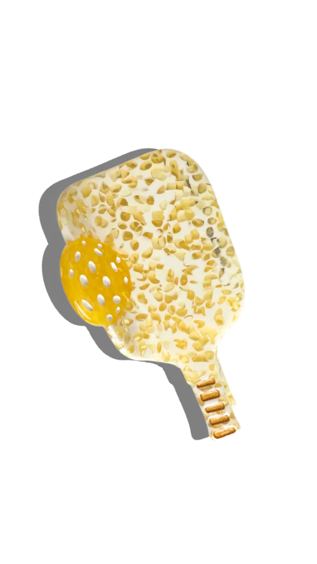 Solar Eclipse Pickleball Paddle Claw Clip in Yellow Flowers
