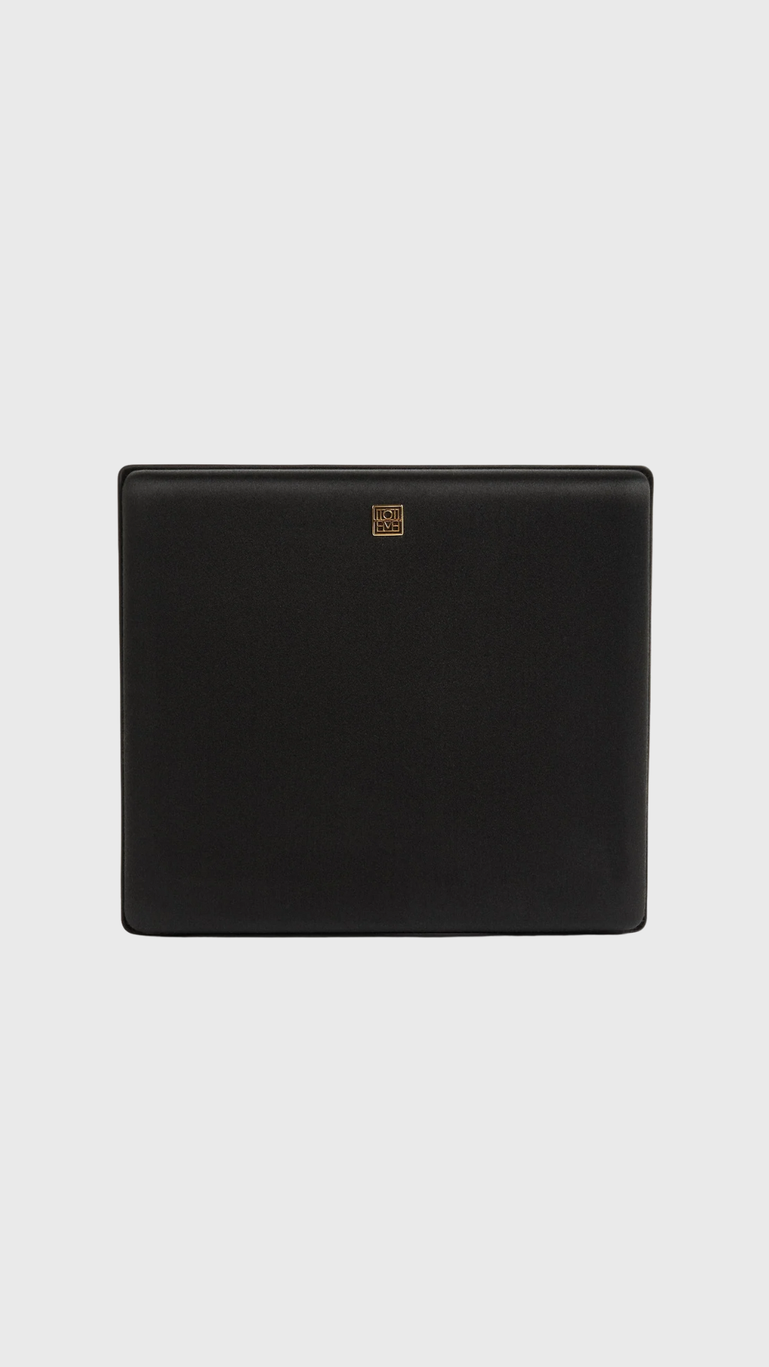Toteme Satin Box Clutch Bag in Black