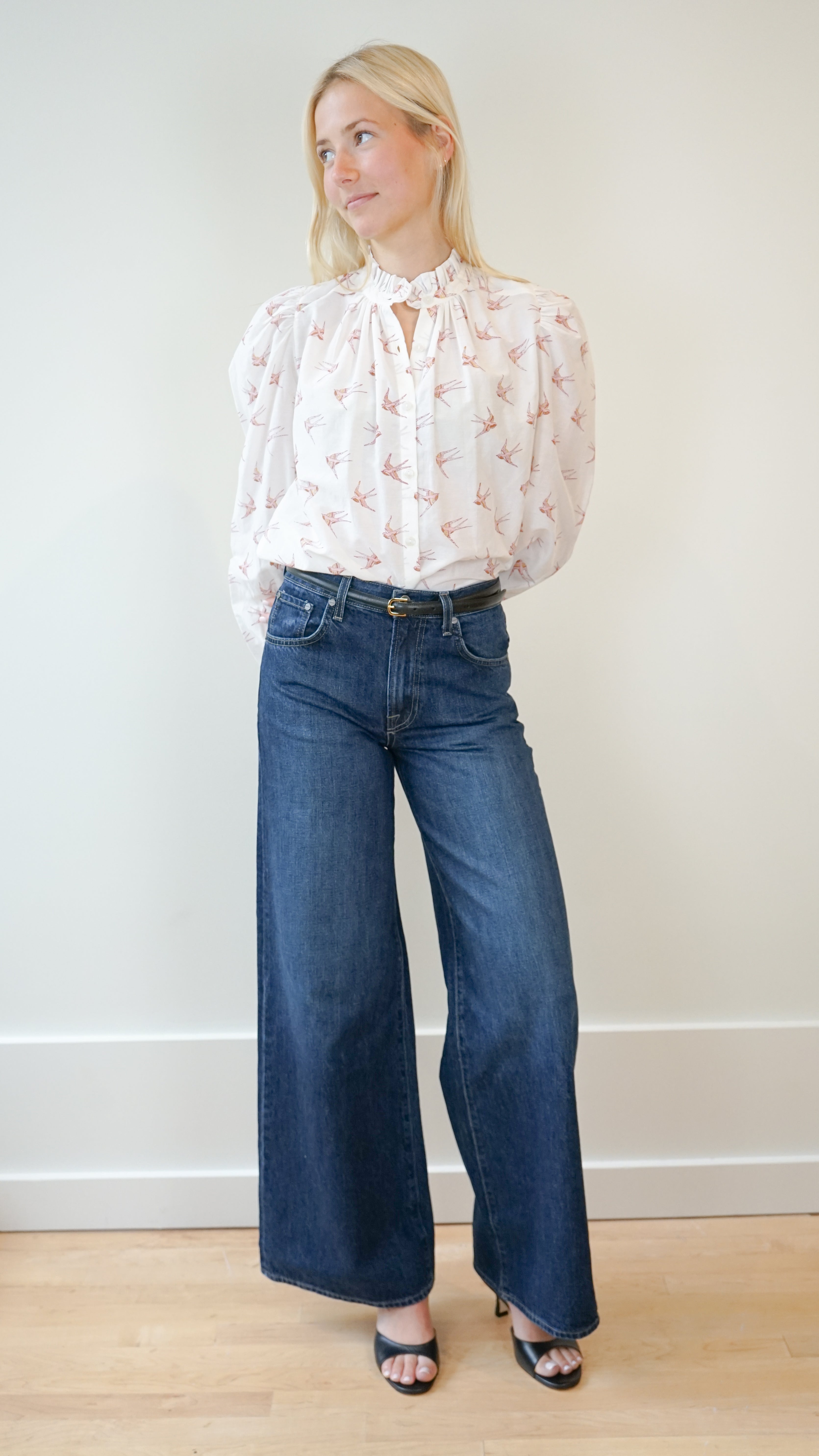 Alix of Bohemia Annabel Swallow Shirt in White Cedar