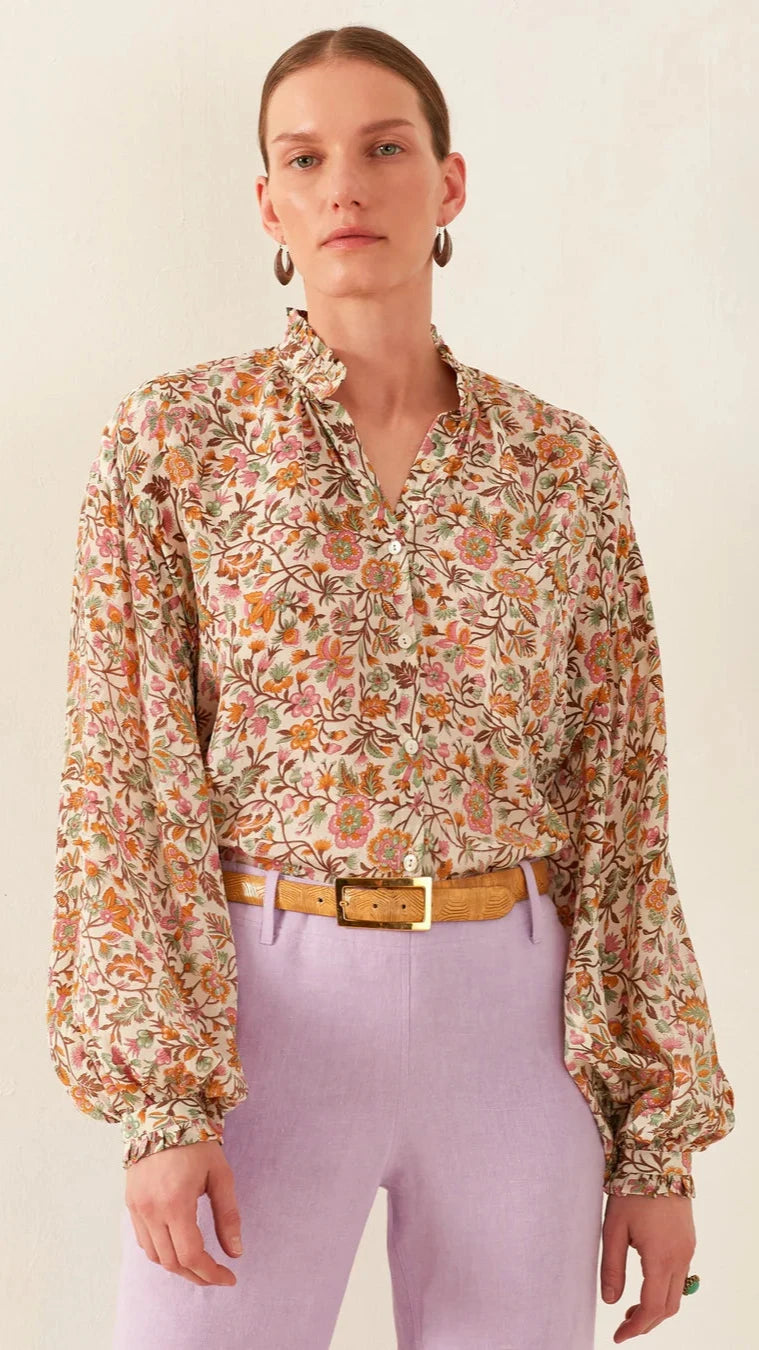 Alix of Bohemia Poet Garden Party Silk Blouse