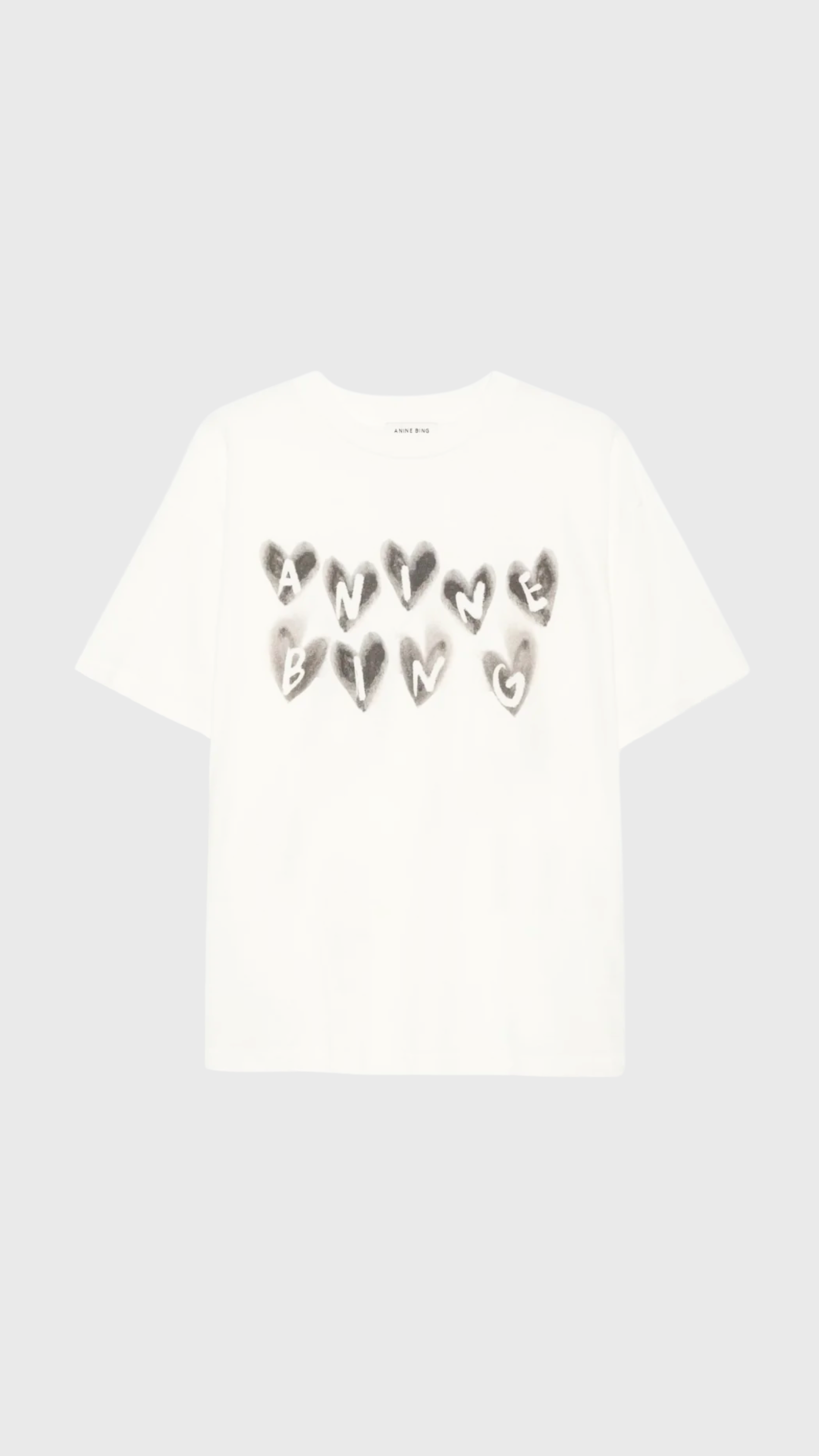 Anine Bing Cade Hearts Tee in Ivory