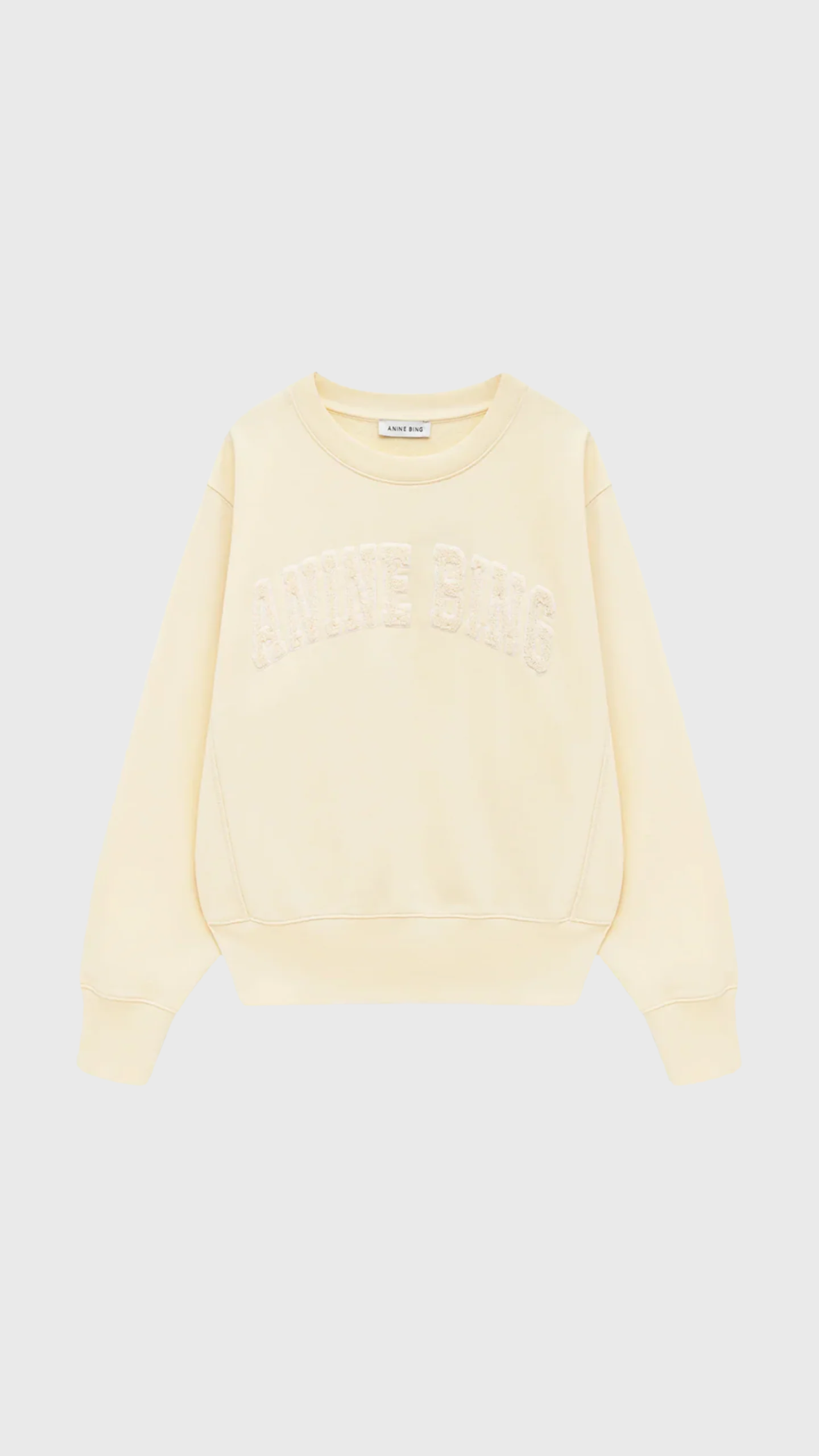 Anine Bing Harry Shrunken Sweatshirt in Butter Yellow