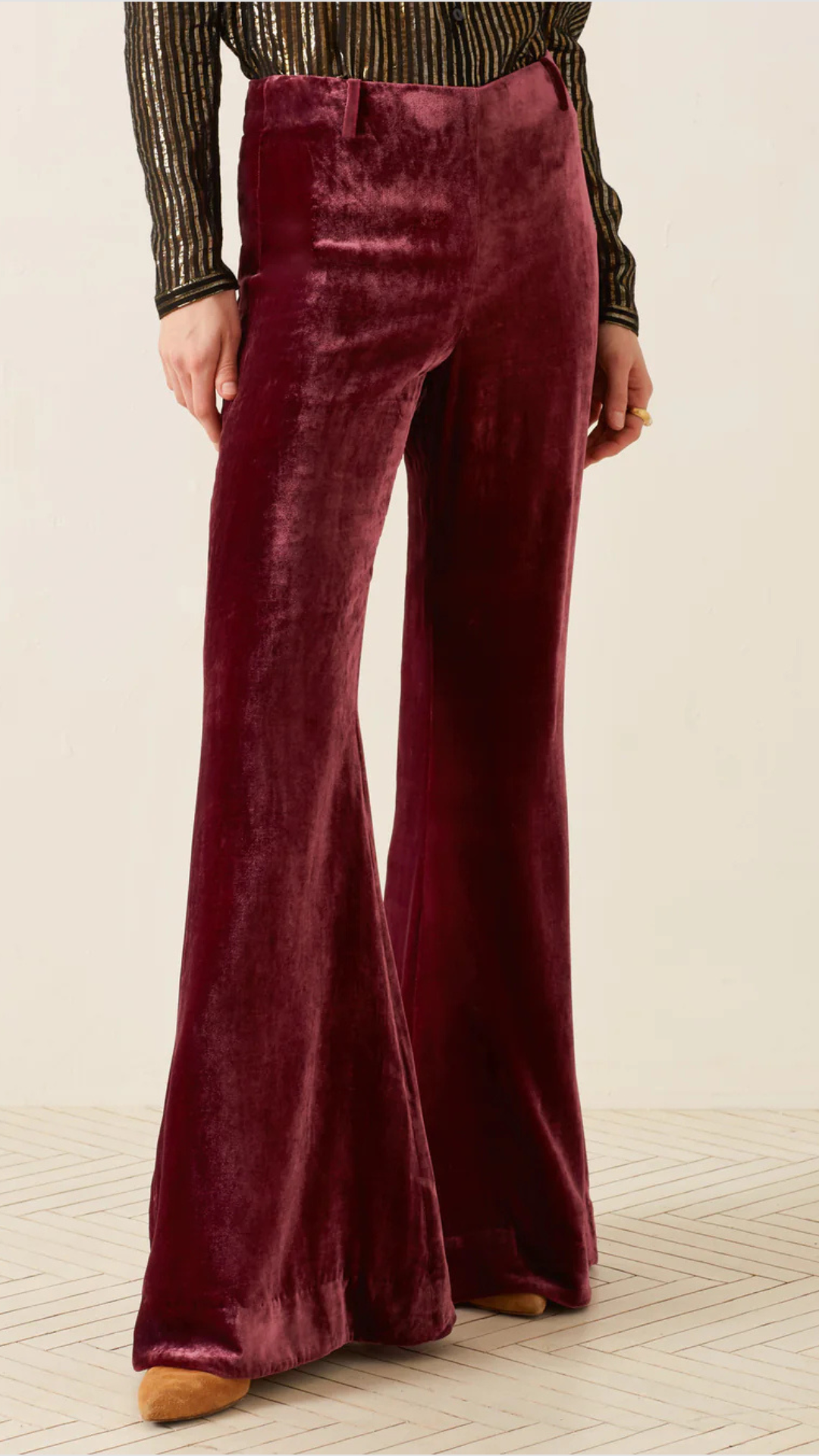 Alix of Bohemia Charlie Plum Velvet Pant