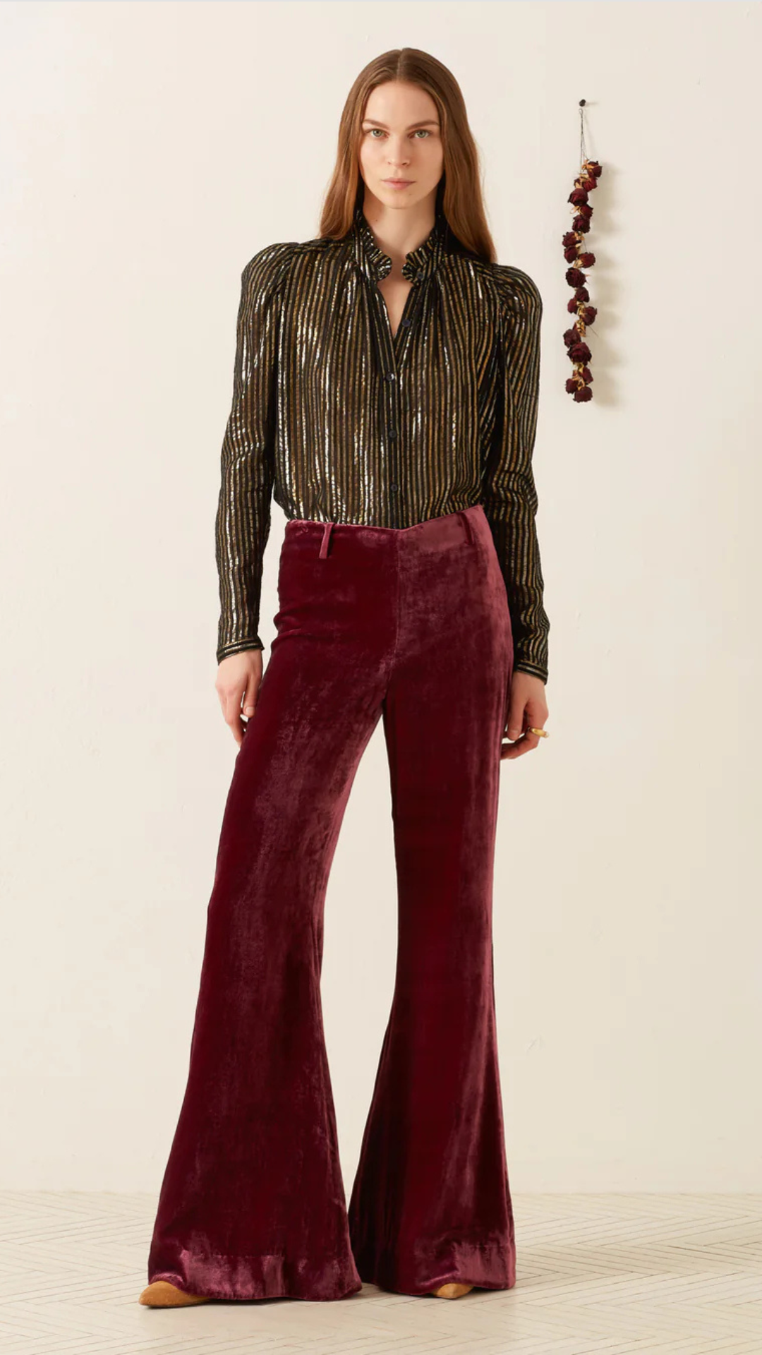 Alix of Bohemia Charlie Plum Velvet Pant