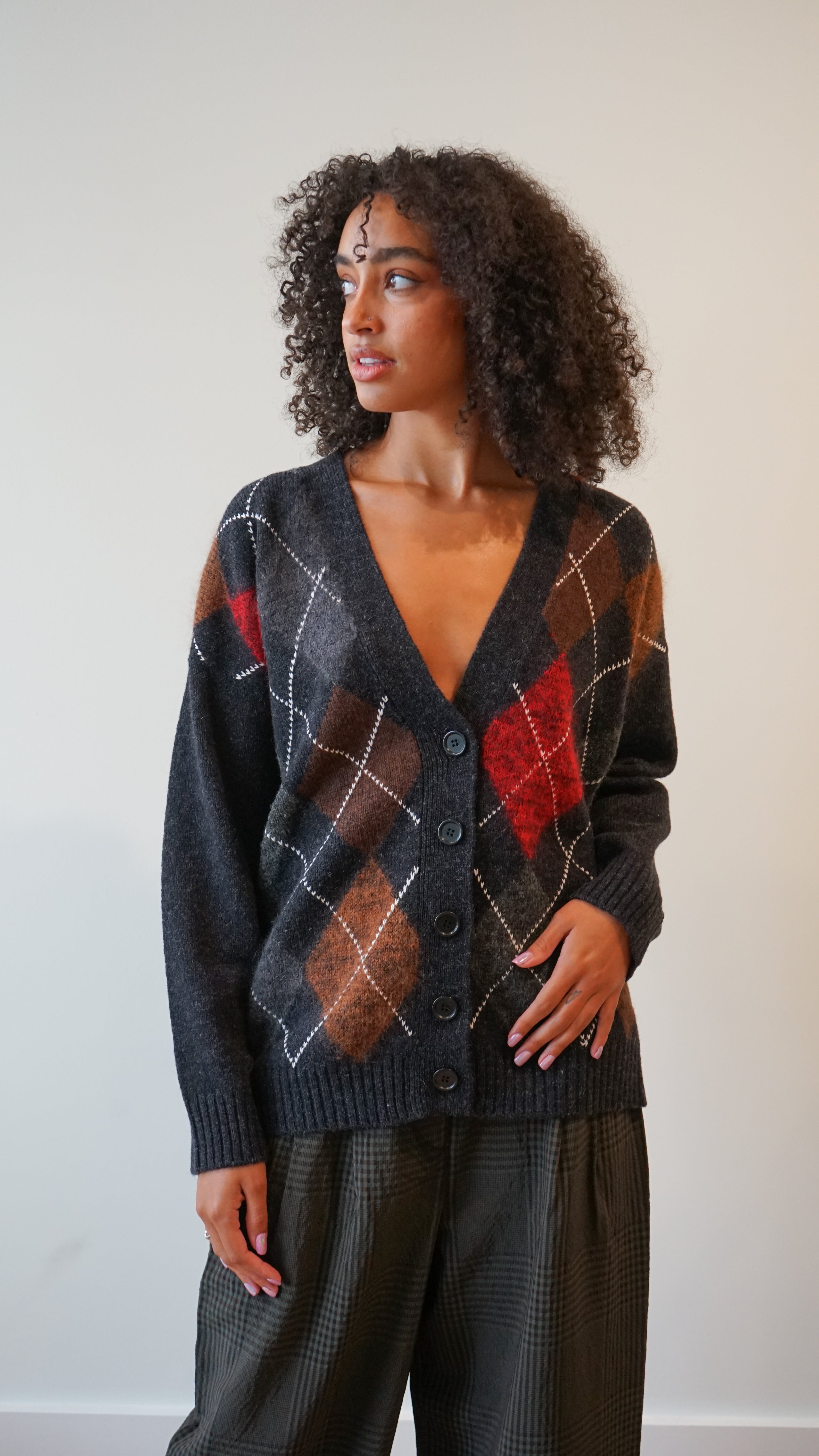 Argyle cardigan best sale