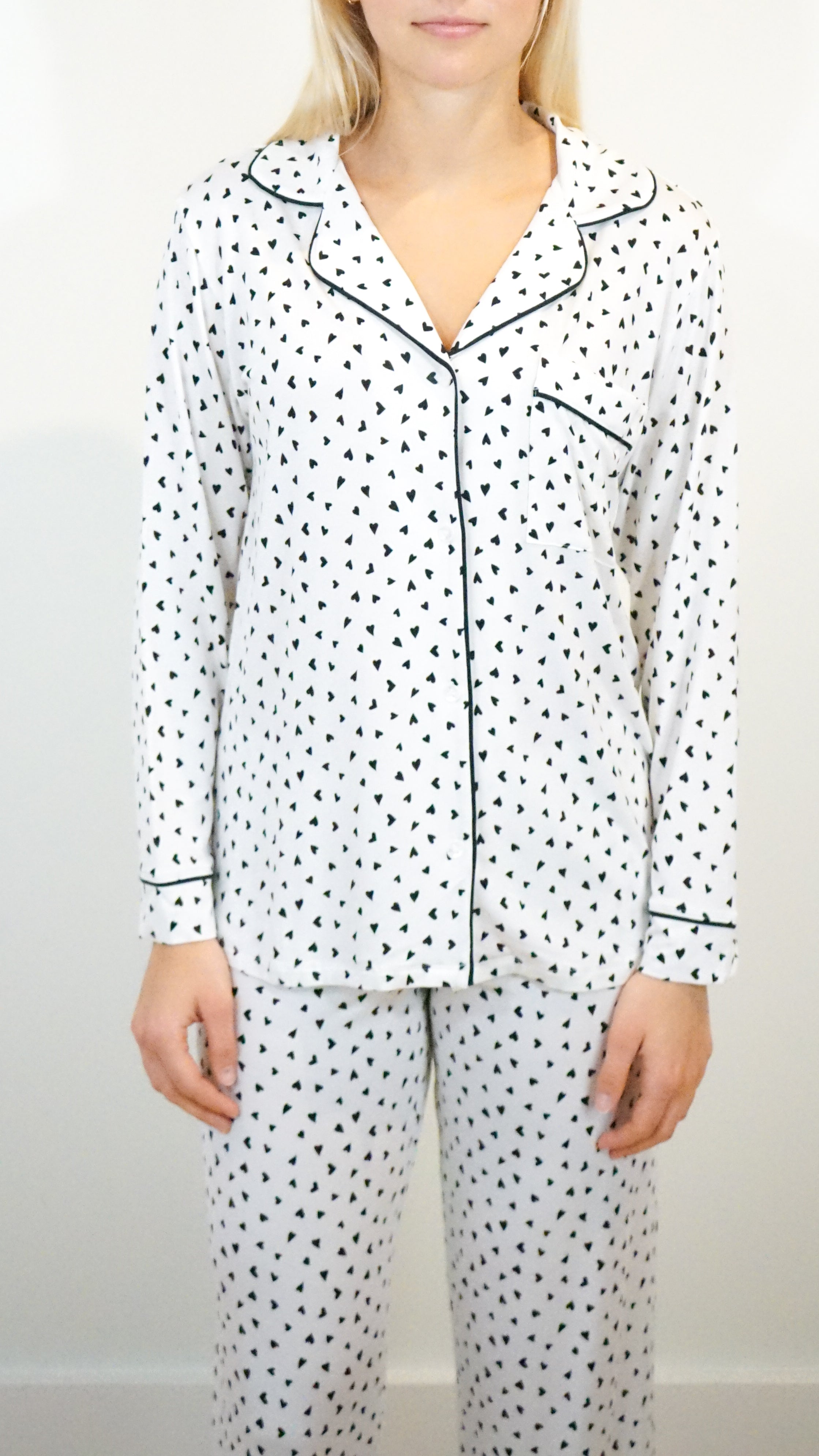 Eberjey Gisele Printed Long PJ Set in Heart